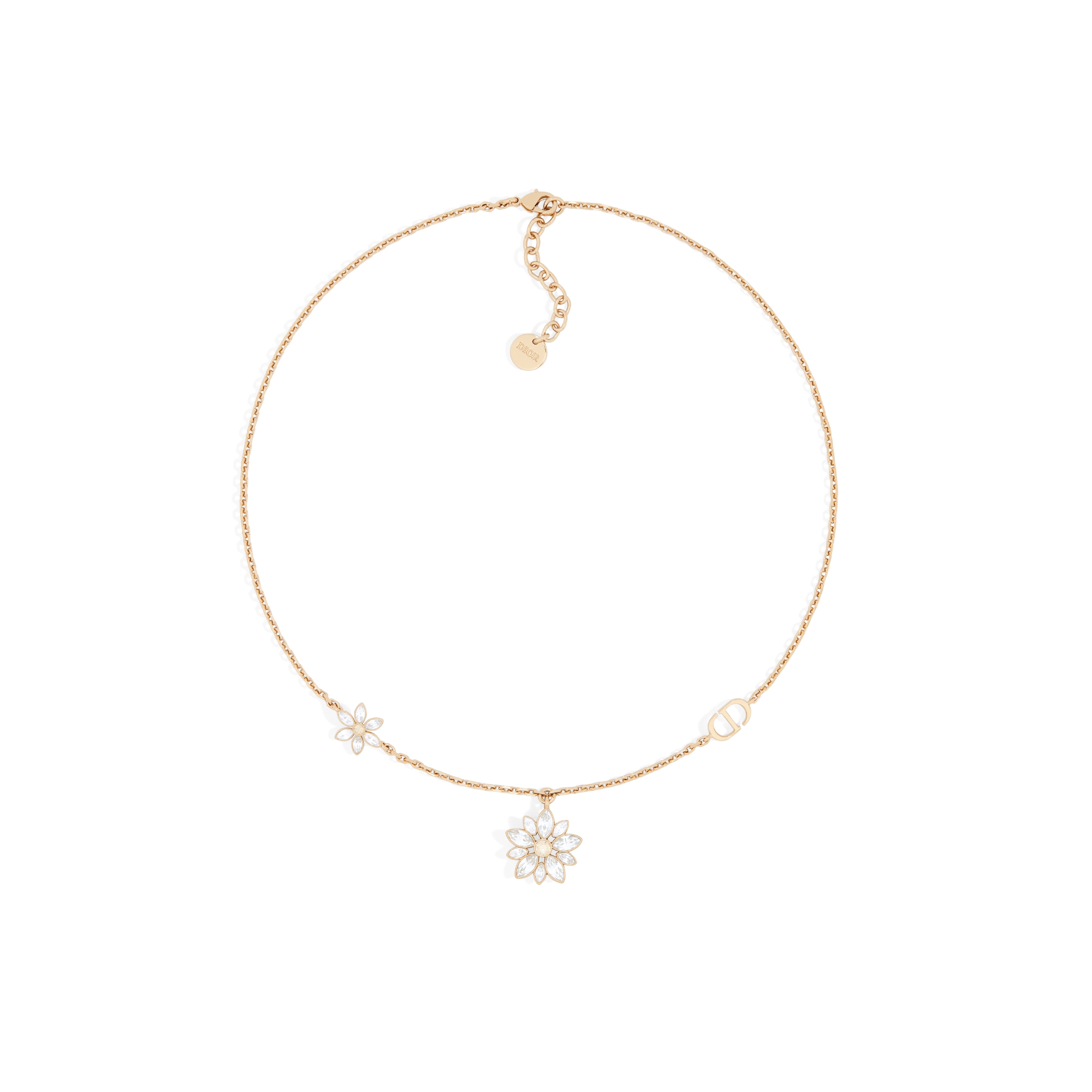 Fleur de Glace Necklace Pale Gold-Finish Metal with Gold- and Silver-Tone Crystals E01