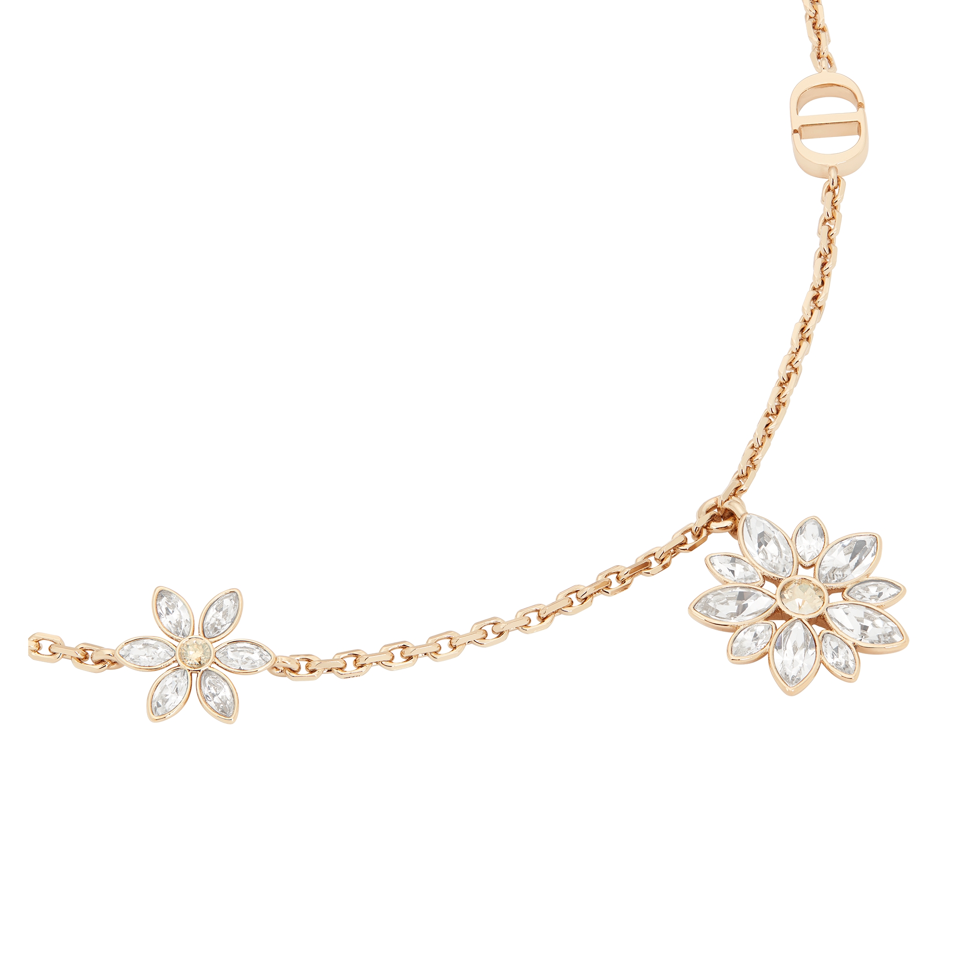 Fleur de Glace Necklace Pale Gold-Finish Metal with Gold- and Silver-Tone Crystals E09