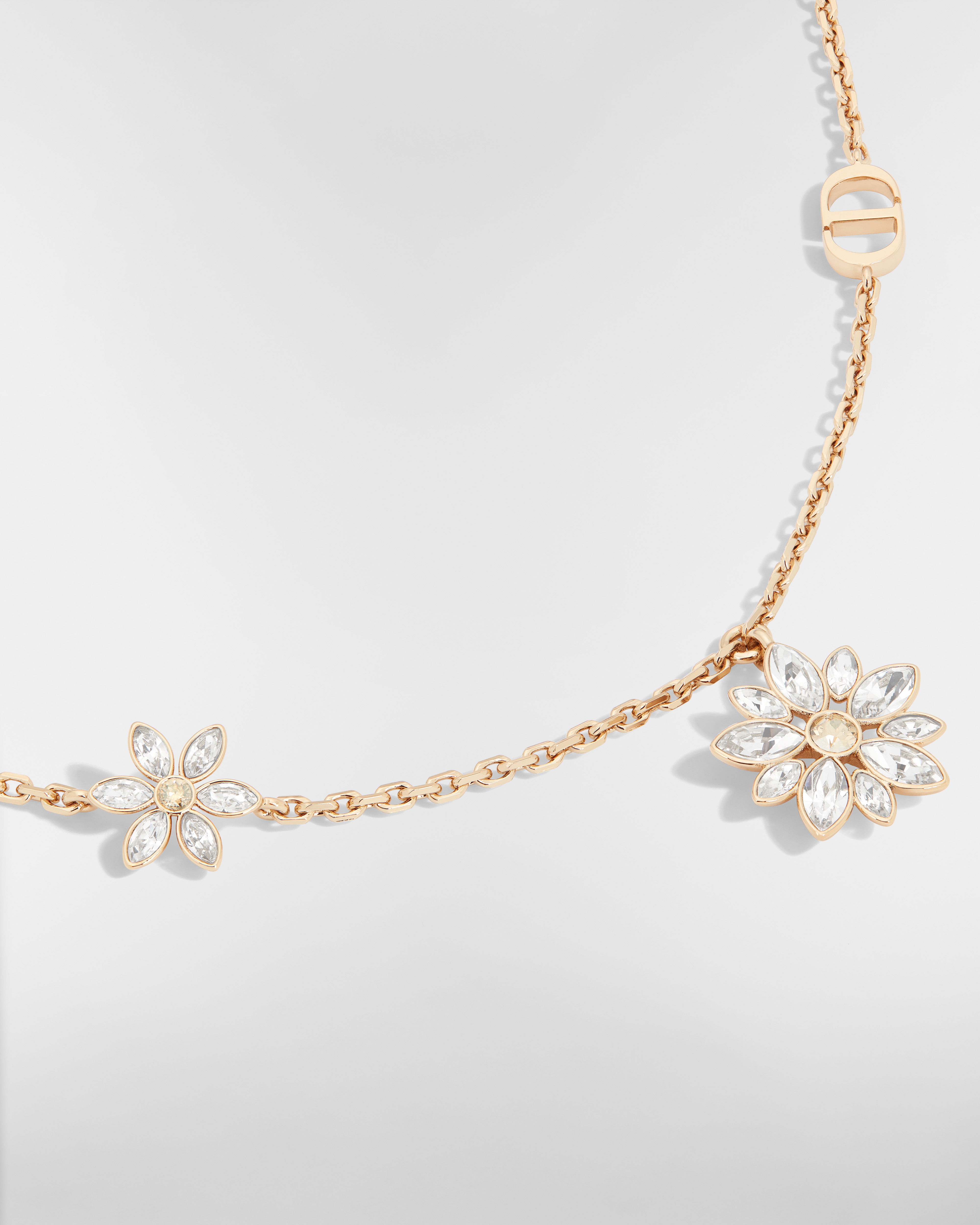 Fleur de Glace Necklace Pale Gold-Finish Metal with Gold- and Silver-Tone Crystals E09