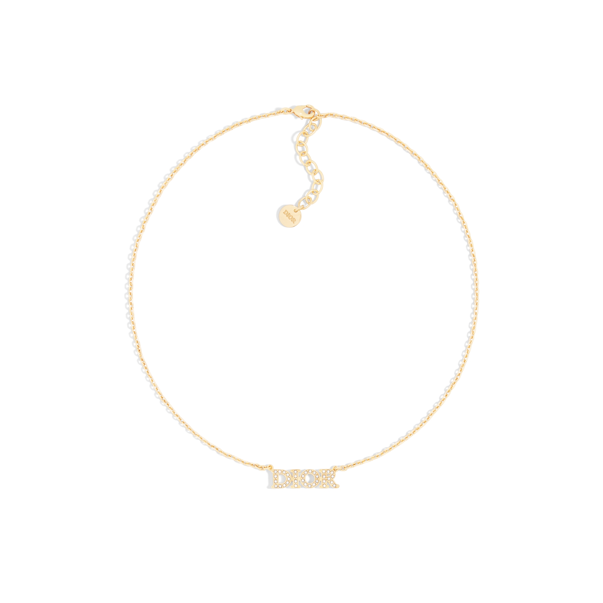 Dio(r)evolution Necklace Gold-Finish Metal and Silver-Tone Crystals E01