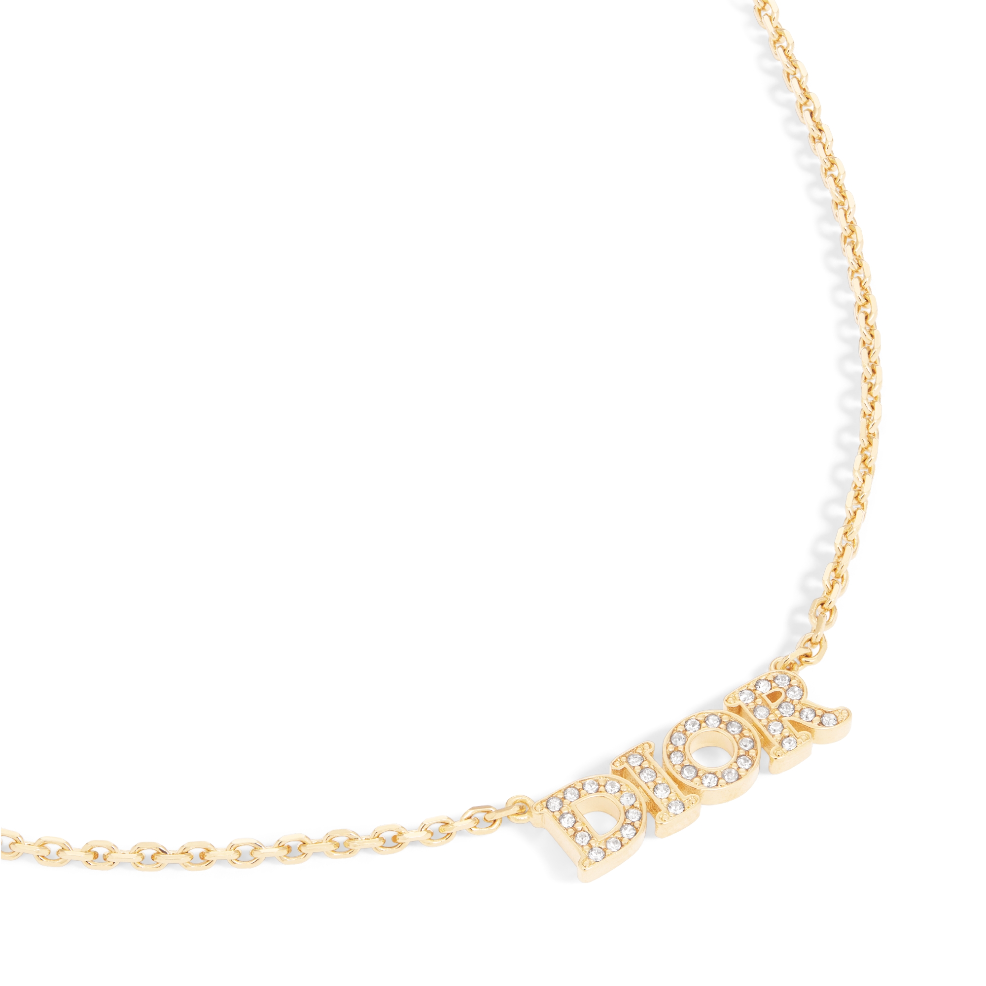 Dio(r)evolution Halskette Metall mit Gold-Finish und Kristalle in Silberfarbe E09