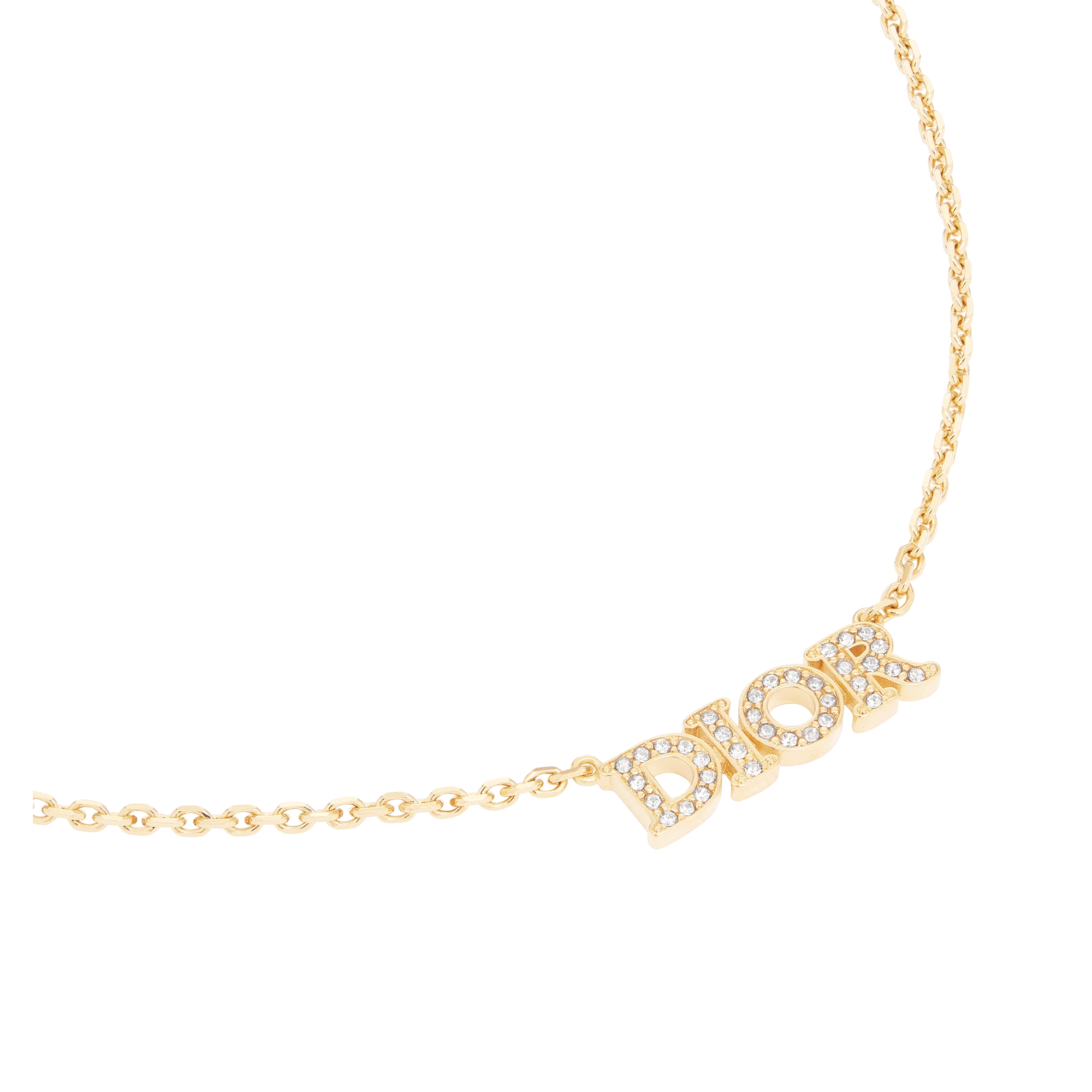 Dio(r)evolution Necklace Gold-Finish Metal and Silver-Tone Crystals E09