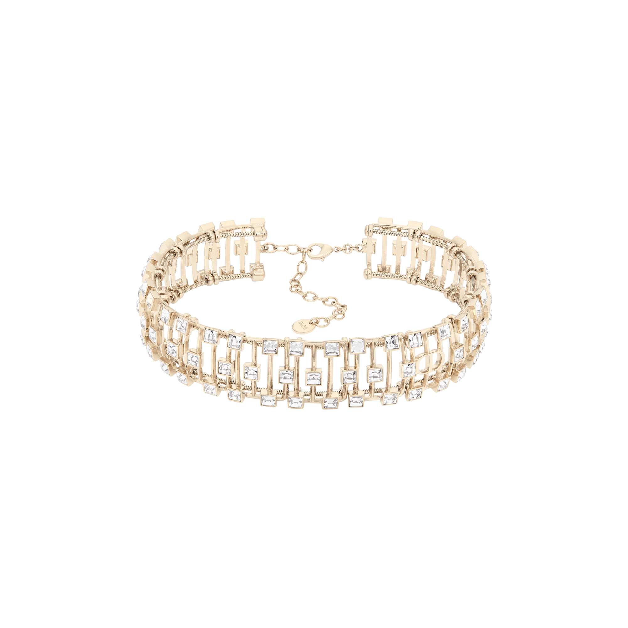 Dior Deco Choker Pale Gold-Finish Metal and Sparkling Crystals E01