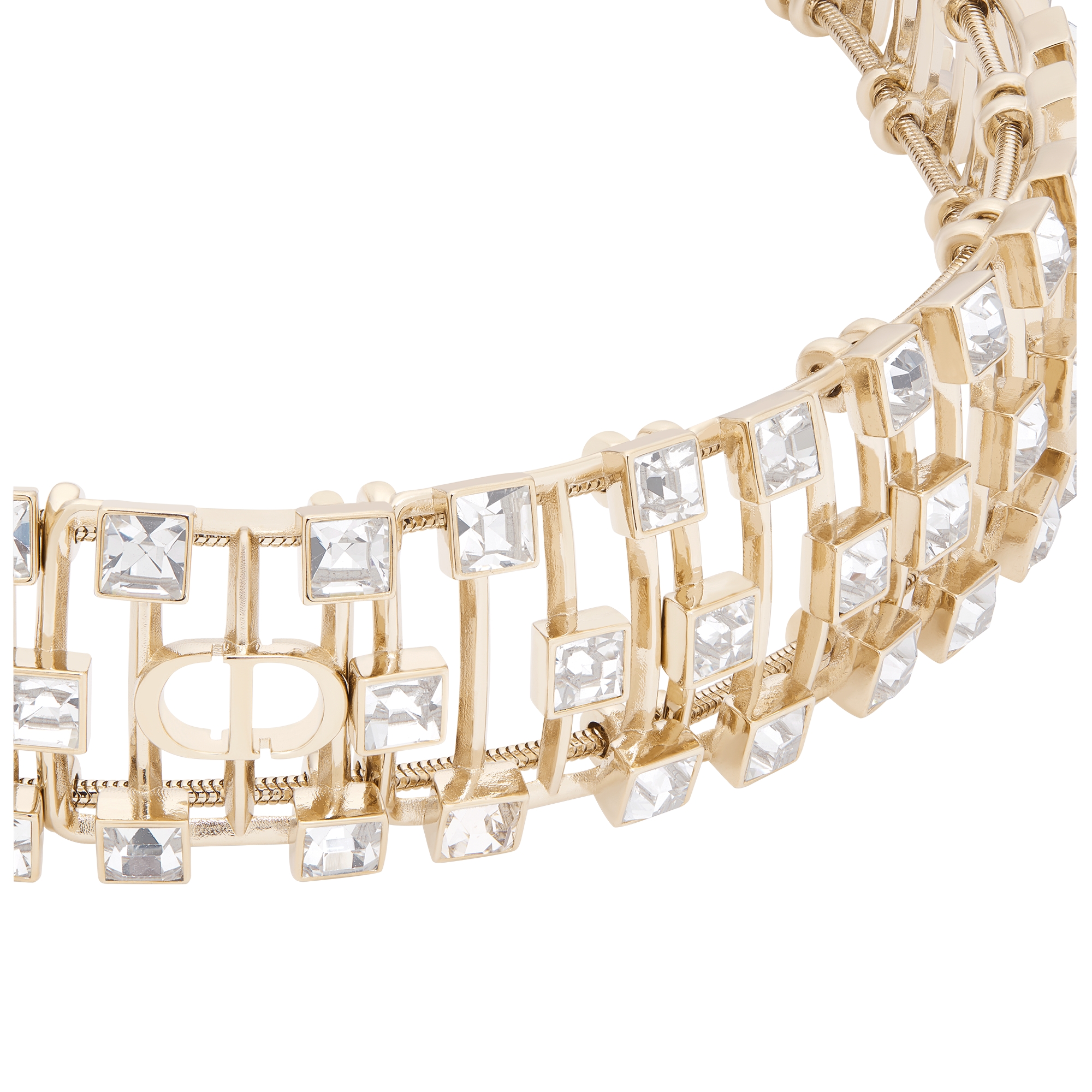 Dior Deco Choker Pale Gold-Finish Metal and Sparkling Crystals E09