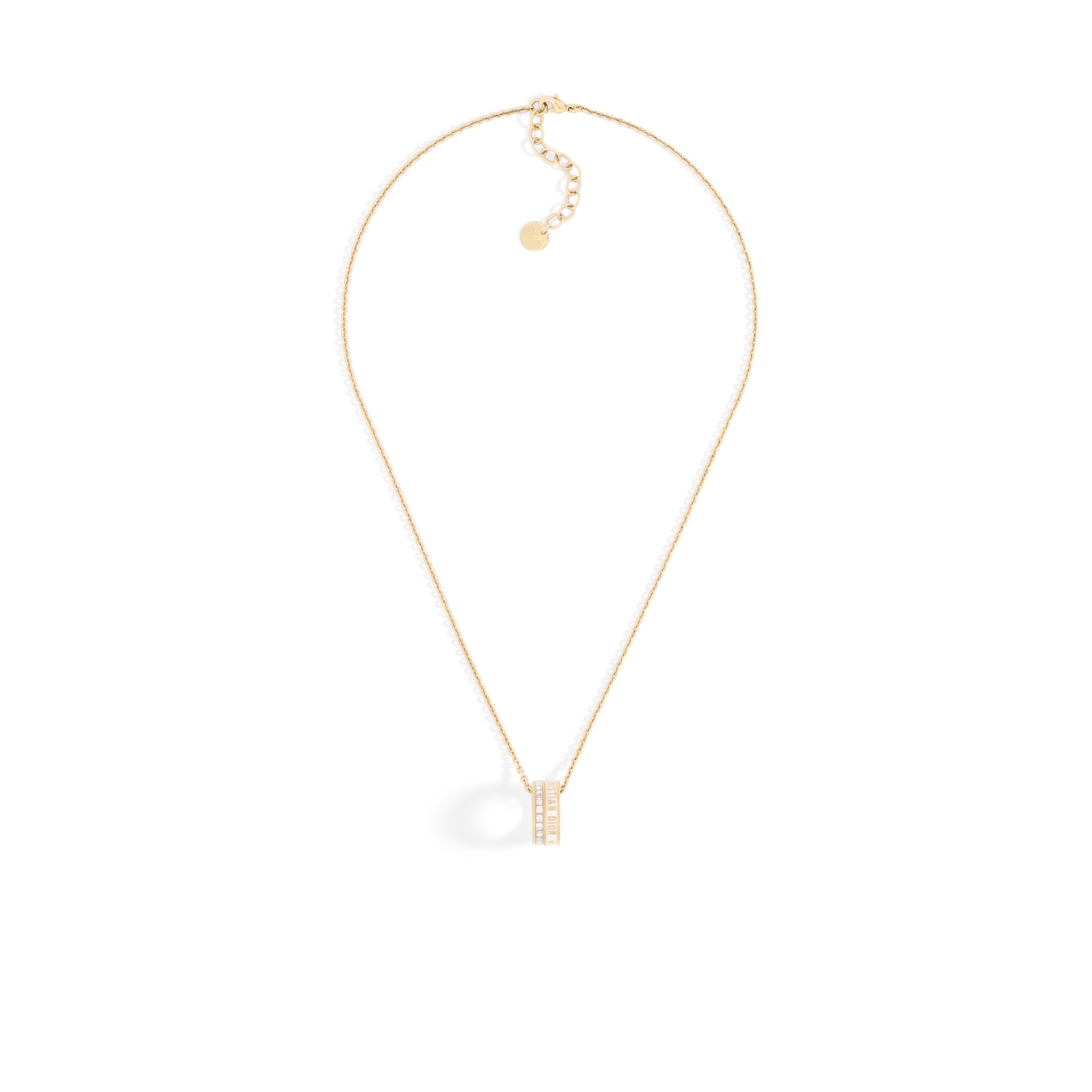 Dior Night Code Necklace Gold-Finish Metal, Sparkling Crystals and White Lacquer E01