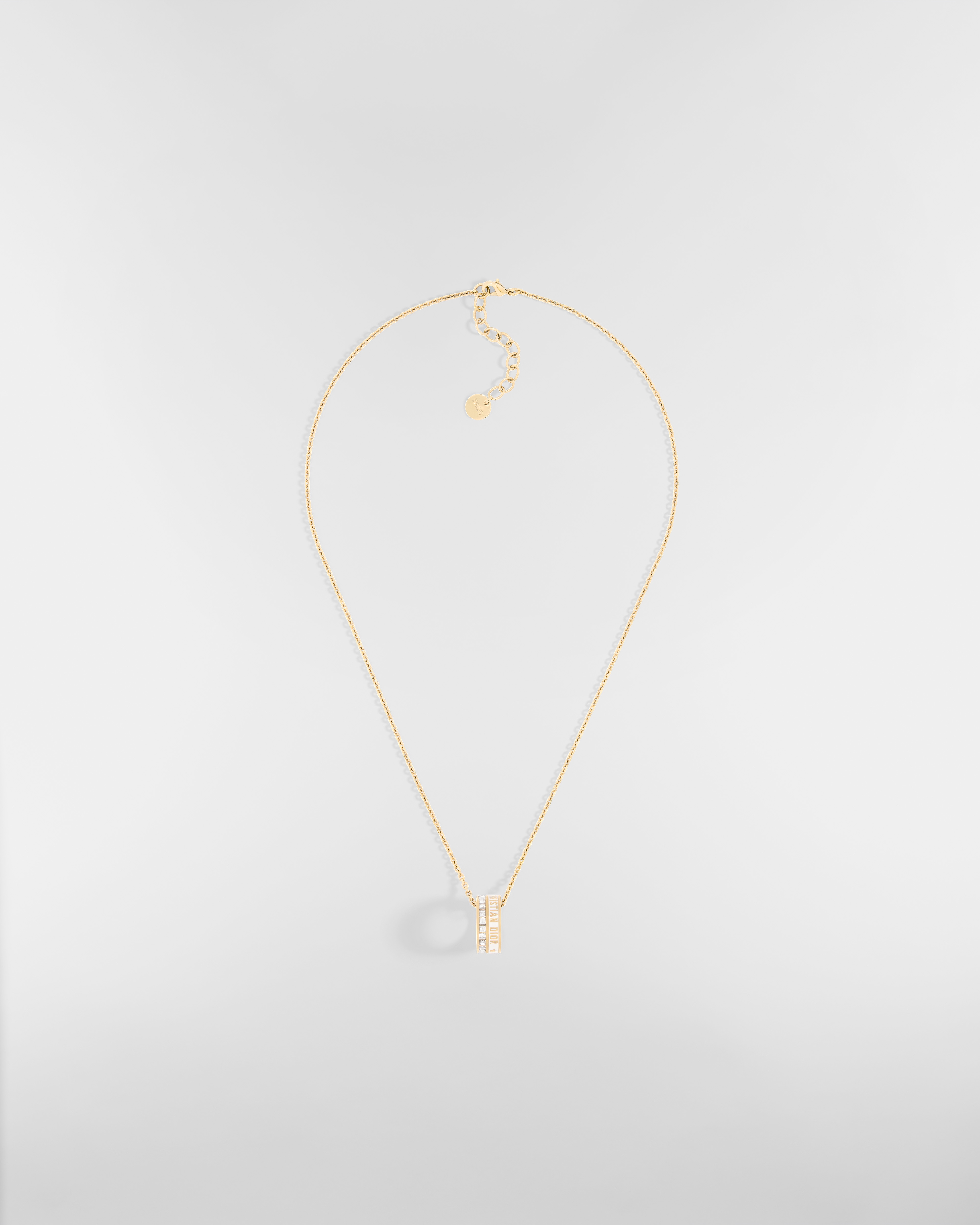 Collana Dior Night Code Metallo con finitura color oro, cristalli scintillanti e lacca bianca E01