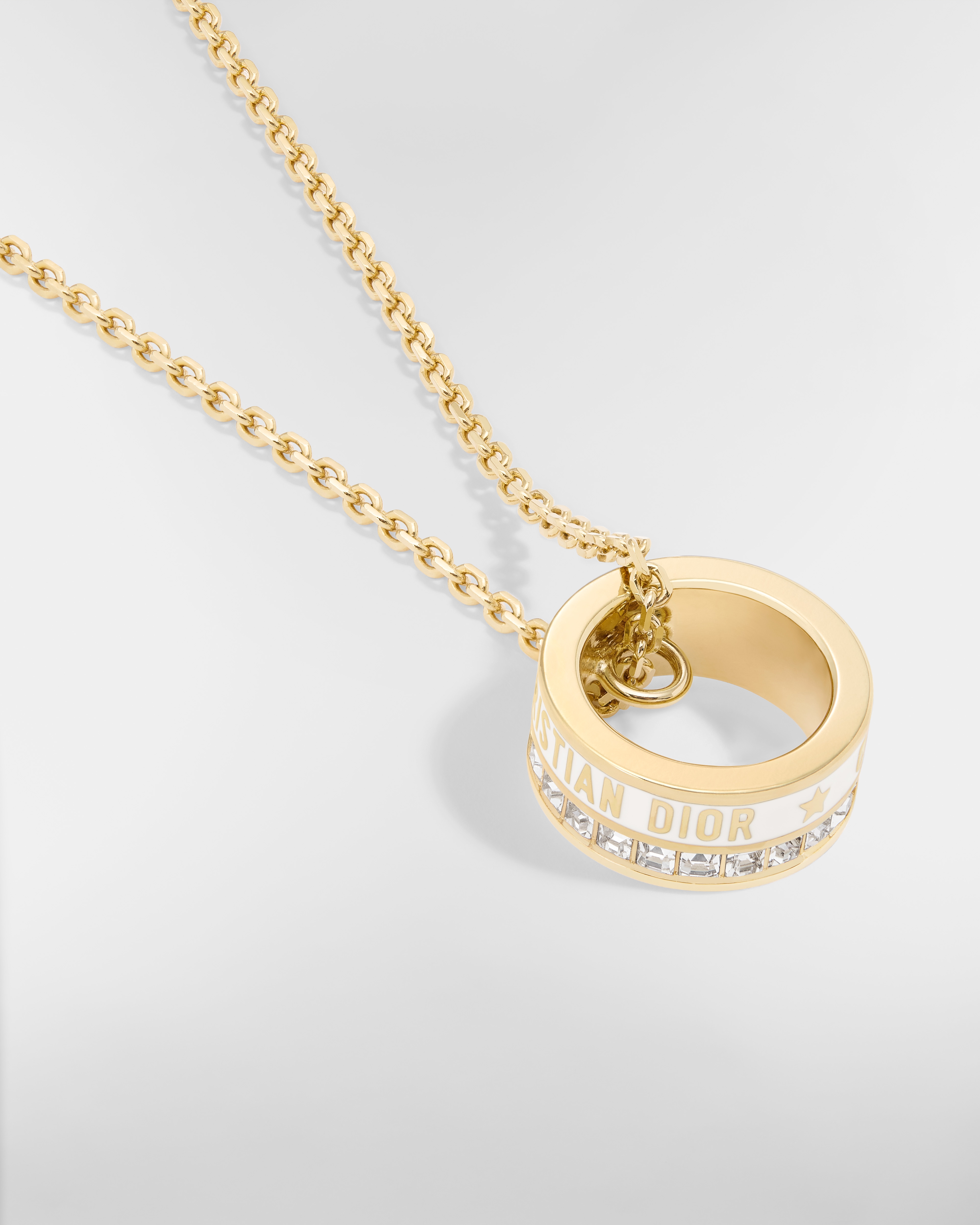 Dior Night Code Necklace Gold-Finish Metal, Sparkling Crystals and White Lacquer E09