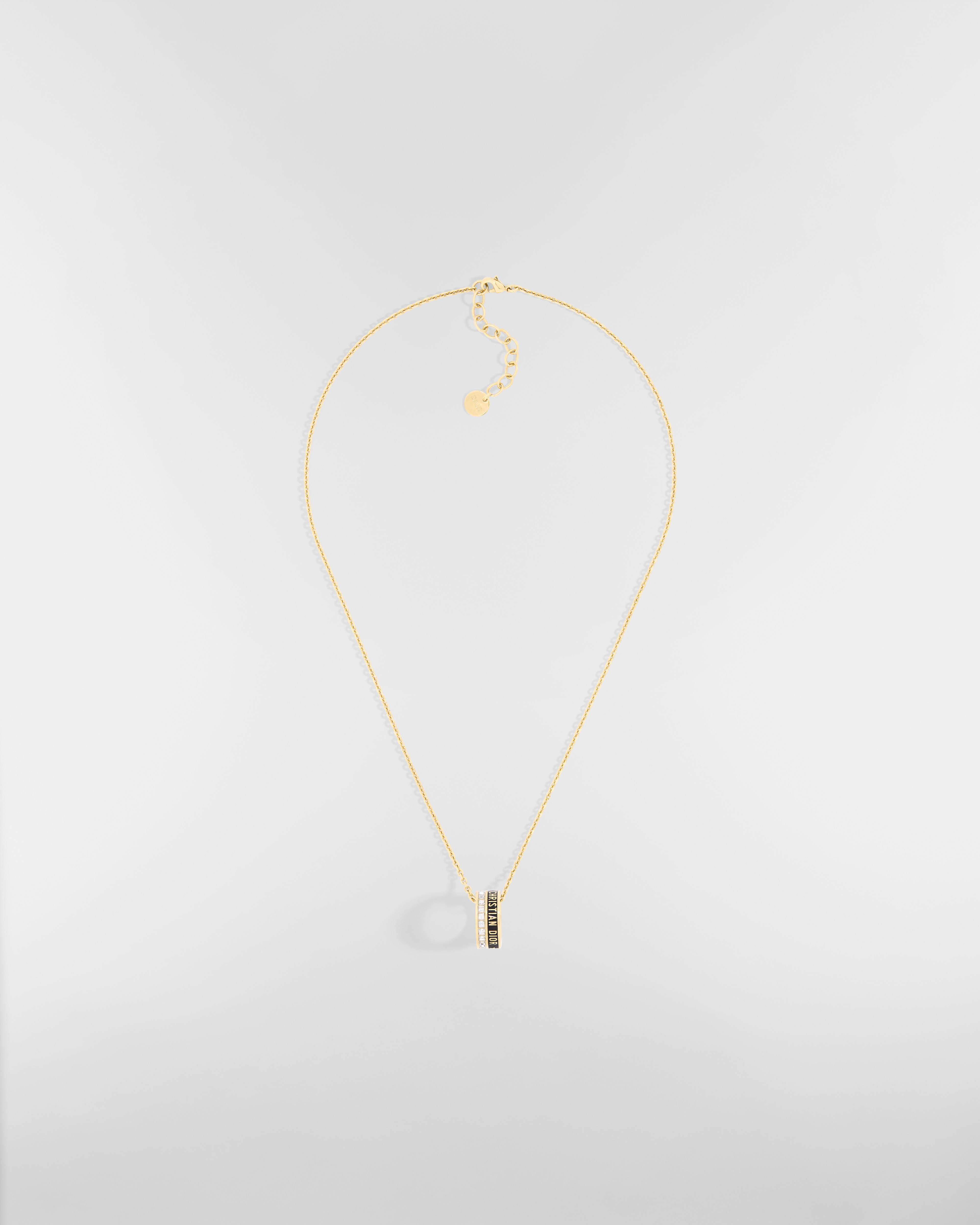 Collana Dior Night Code Metallo con finitura color oro, cristalli scintillanti e lacca nera E01