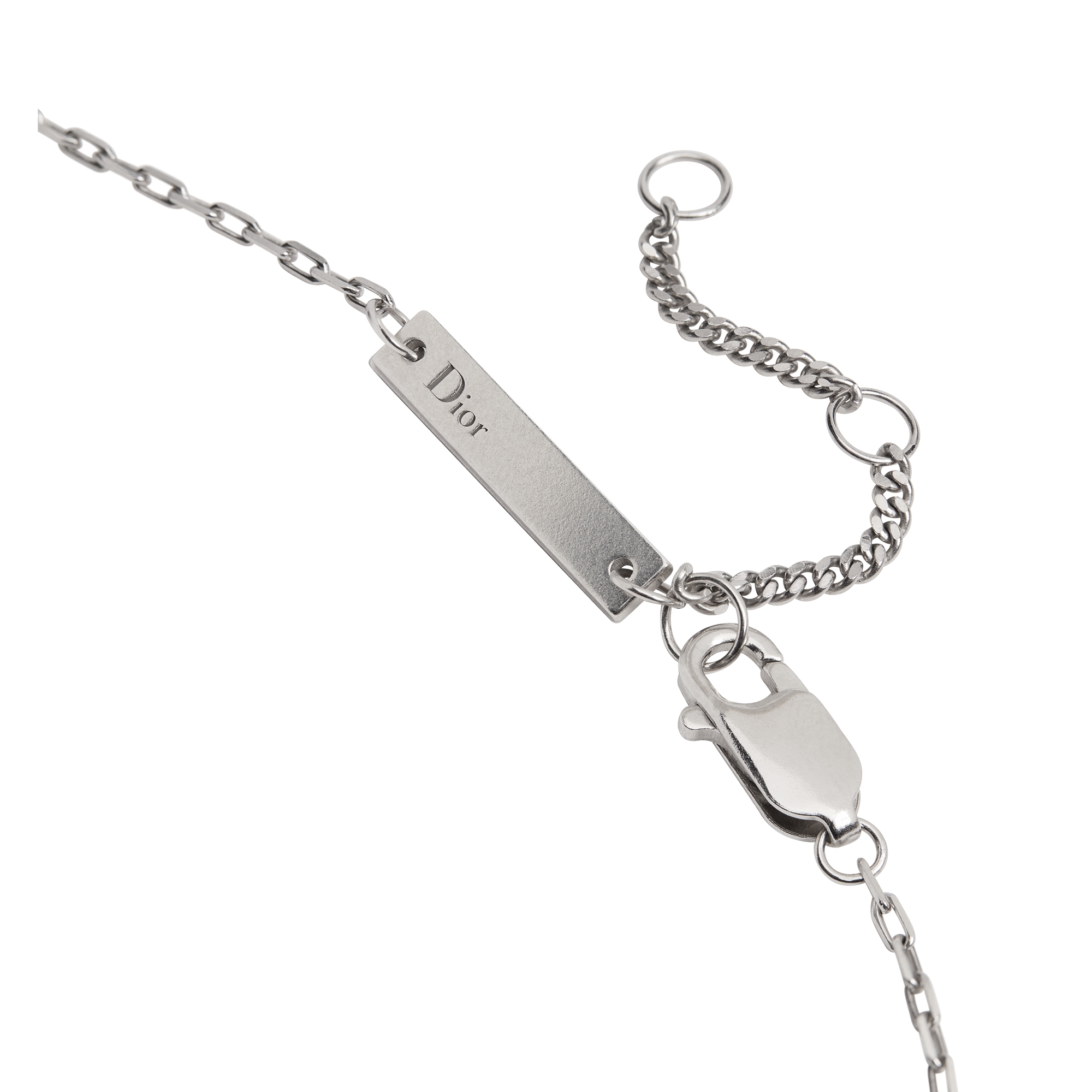 Dior Couture Charms Clover Pendant Necklace Silver E10