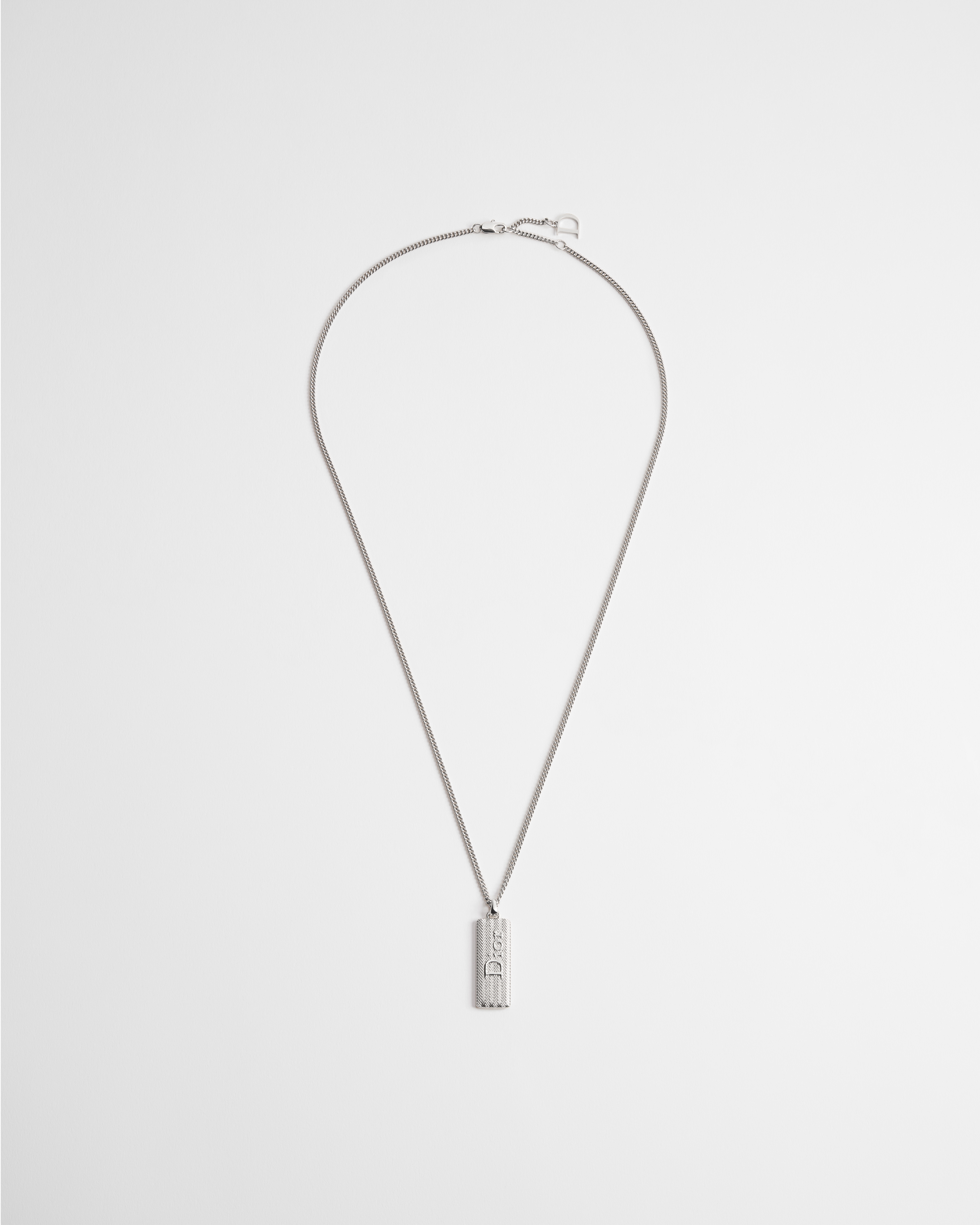 Dior Guilloché プレート ペンダント ネックレス 真鍮 E01