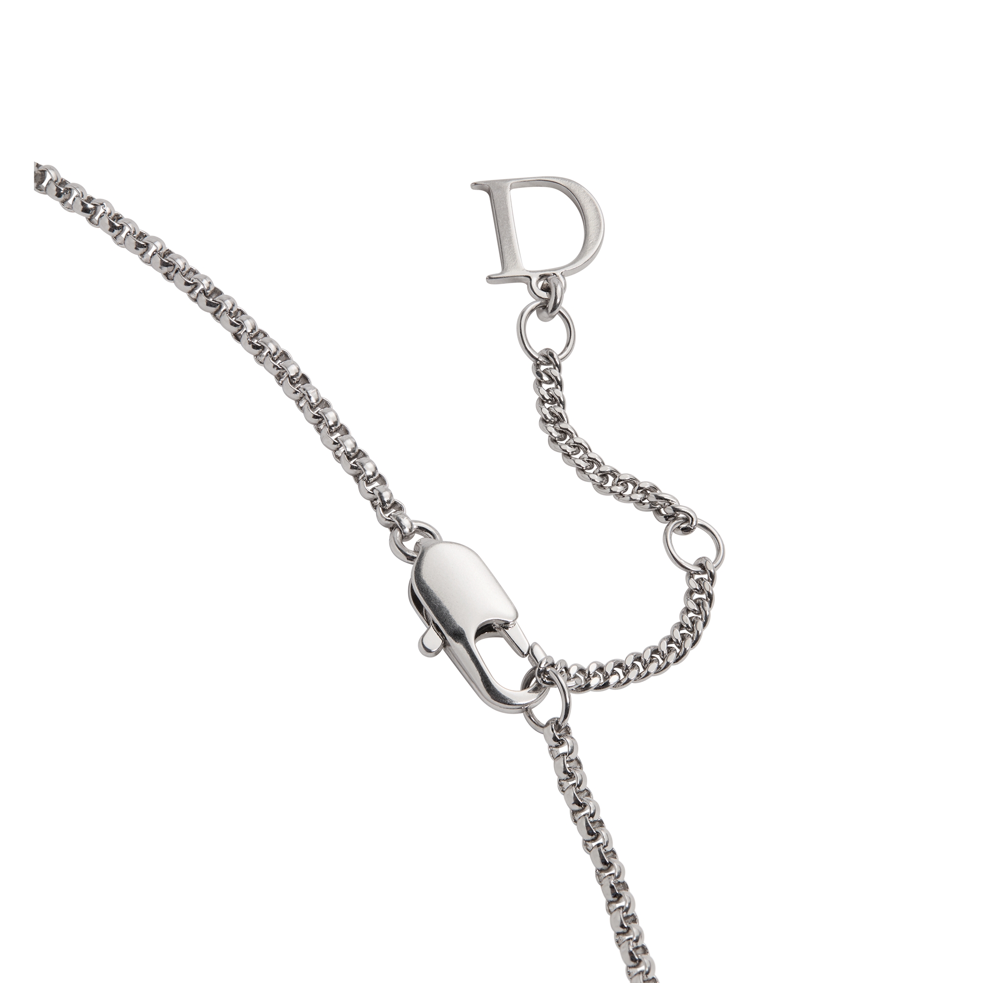 Dior Horseshoe Pendant Necklace Silver-Finish Brass E10