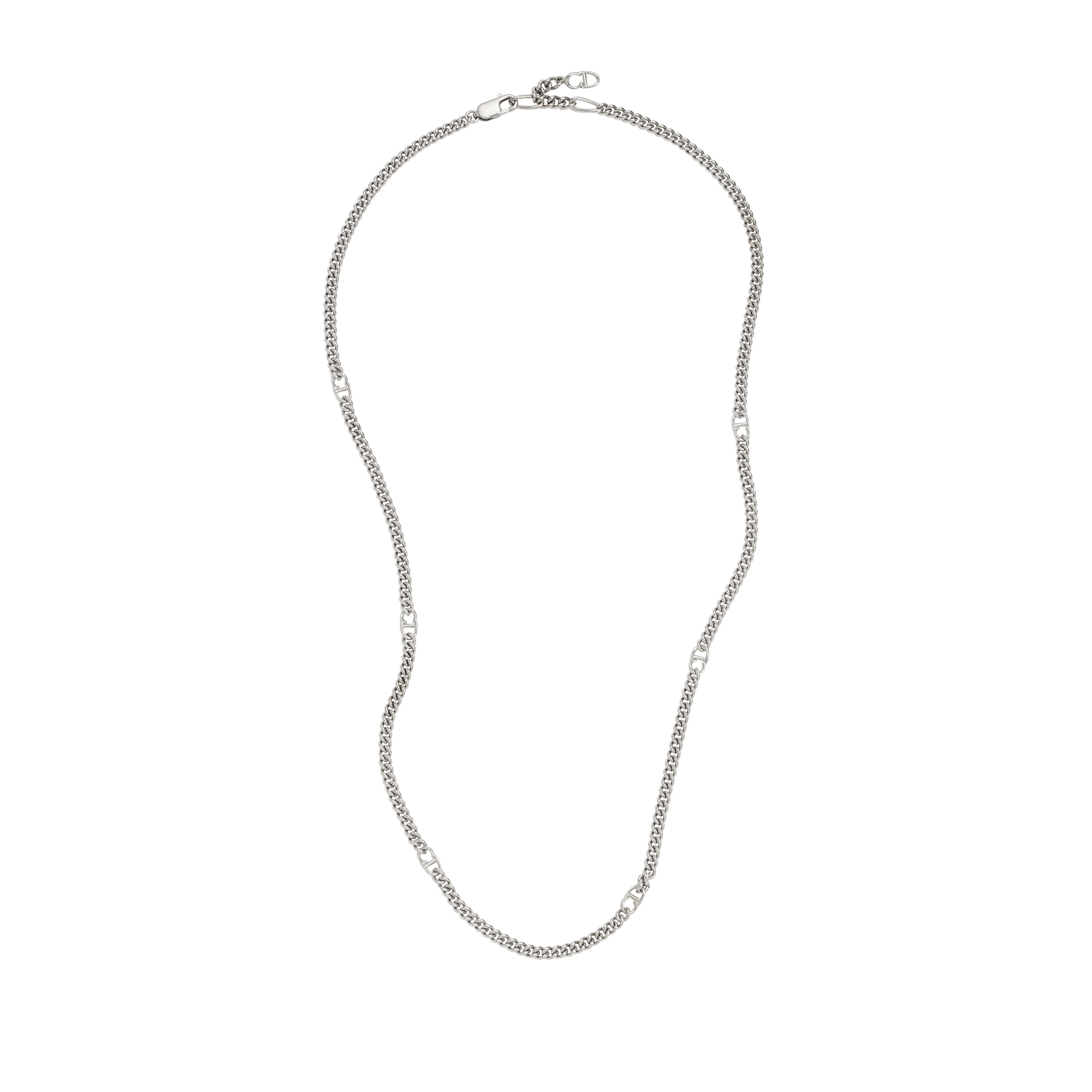 CD Icon Thin Chain Link Necklace Silver E01