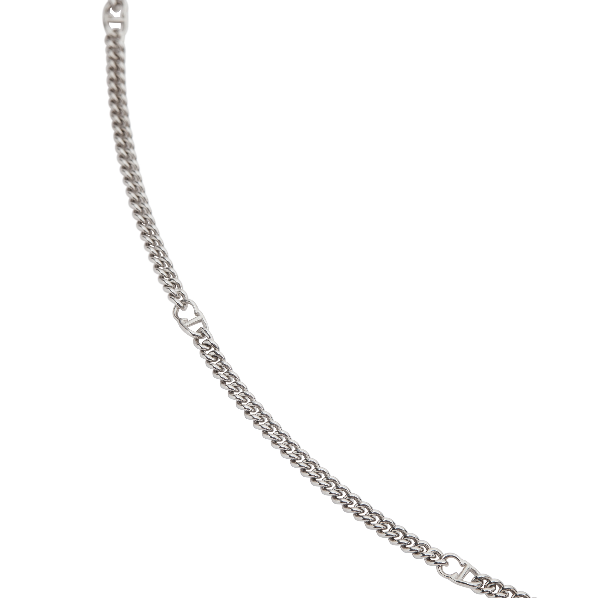 CD Icon Thin Chain Link Necklace Silver E09
