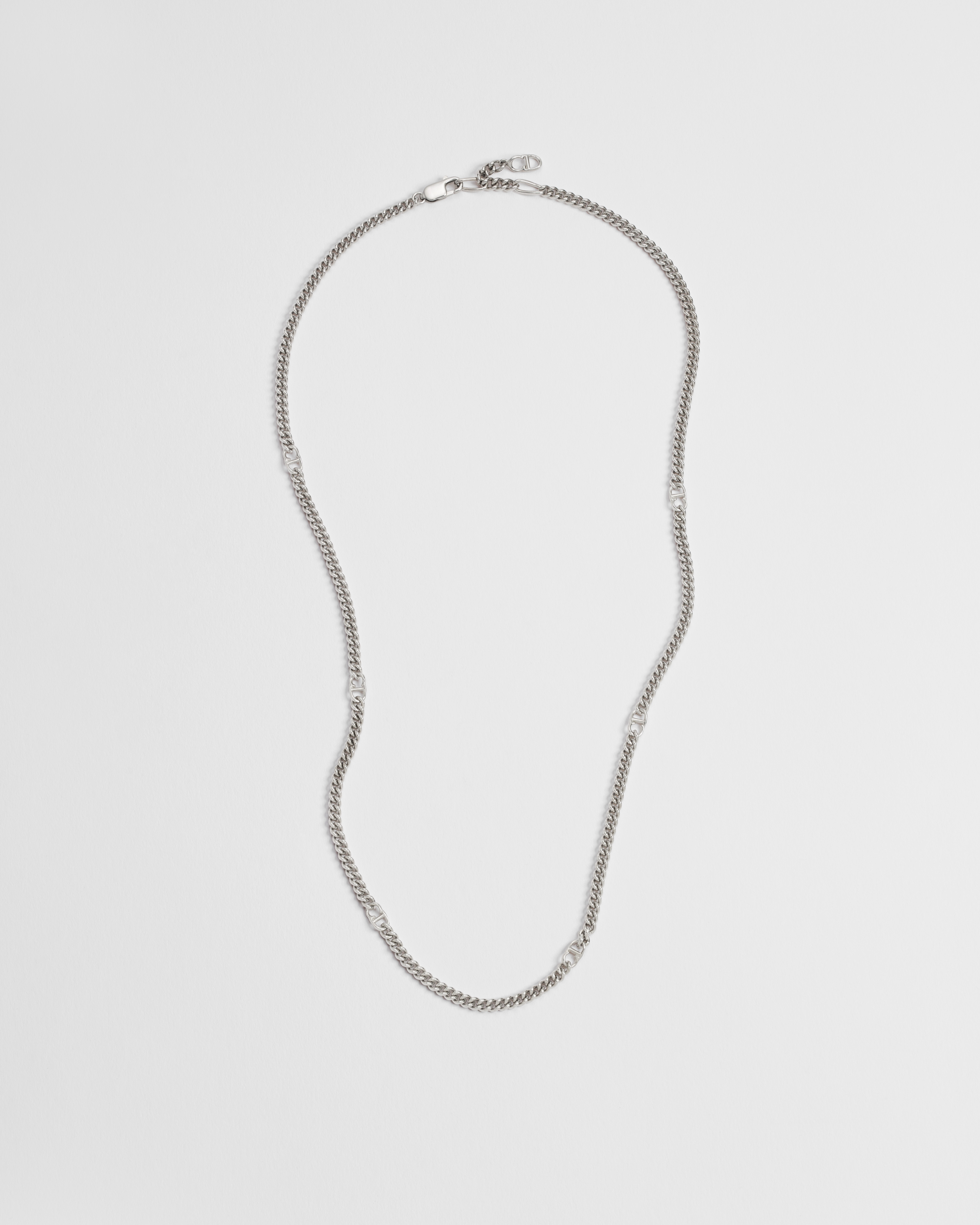 CD Icon Thin Chain Link Necklace Silver E01