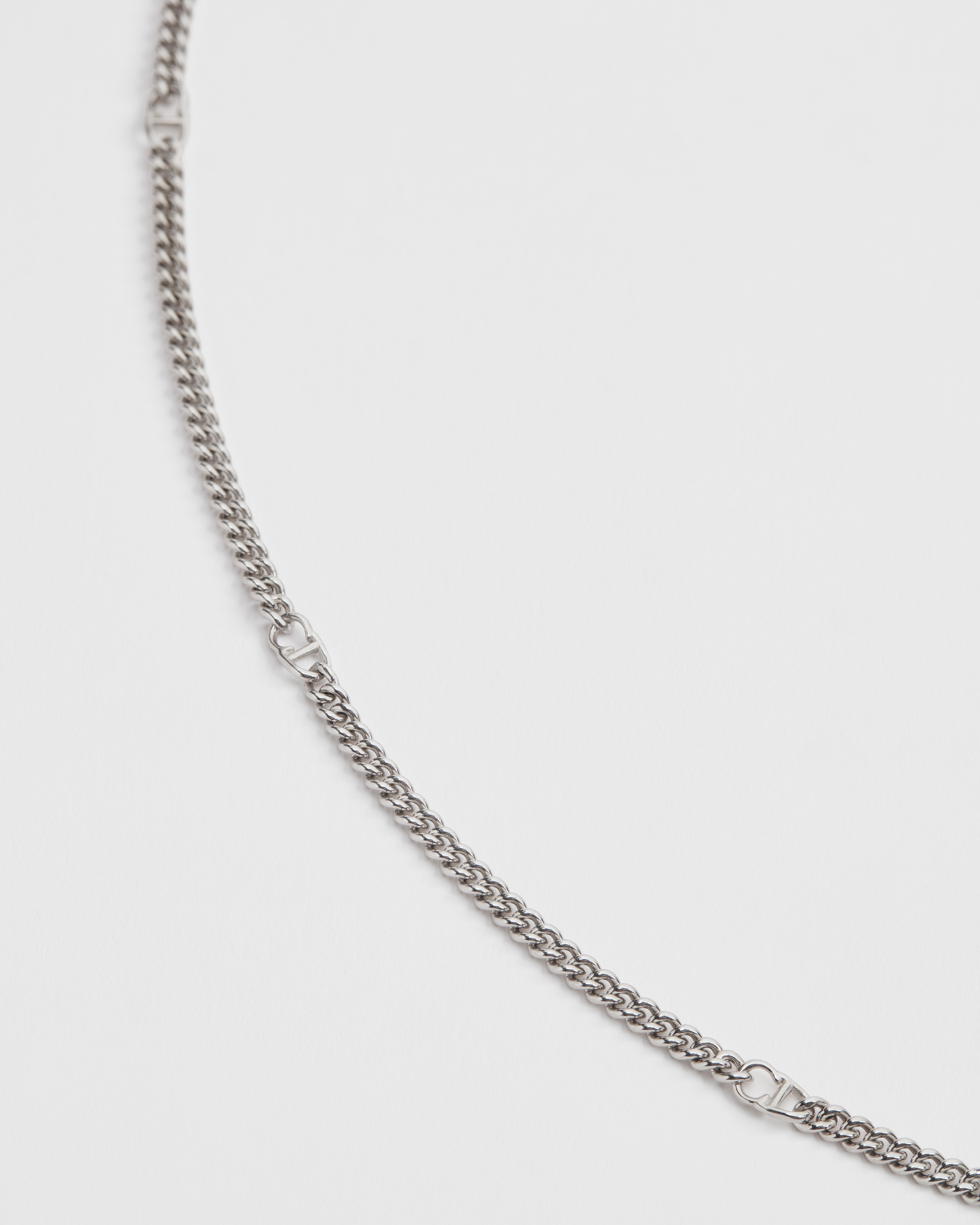 CD Icon 슬림 체인 링크 목걸이 실버 E09