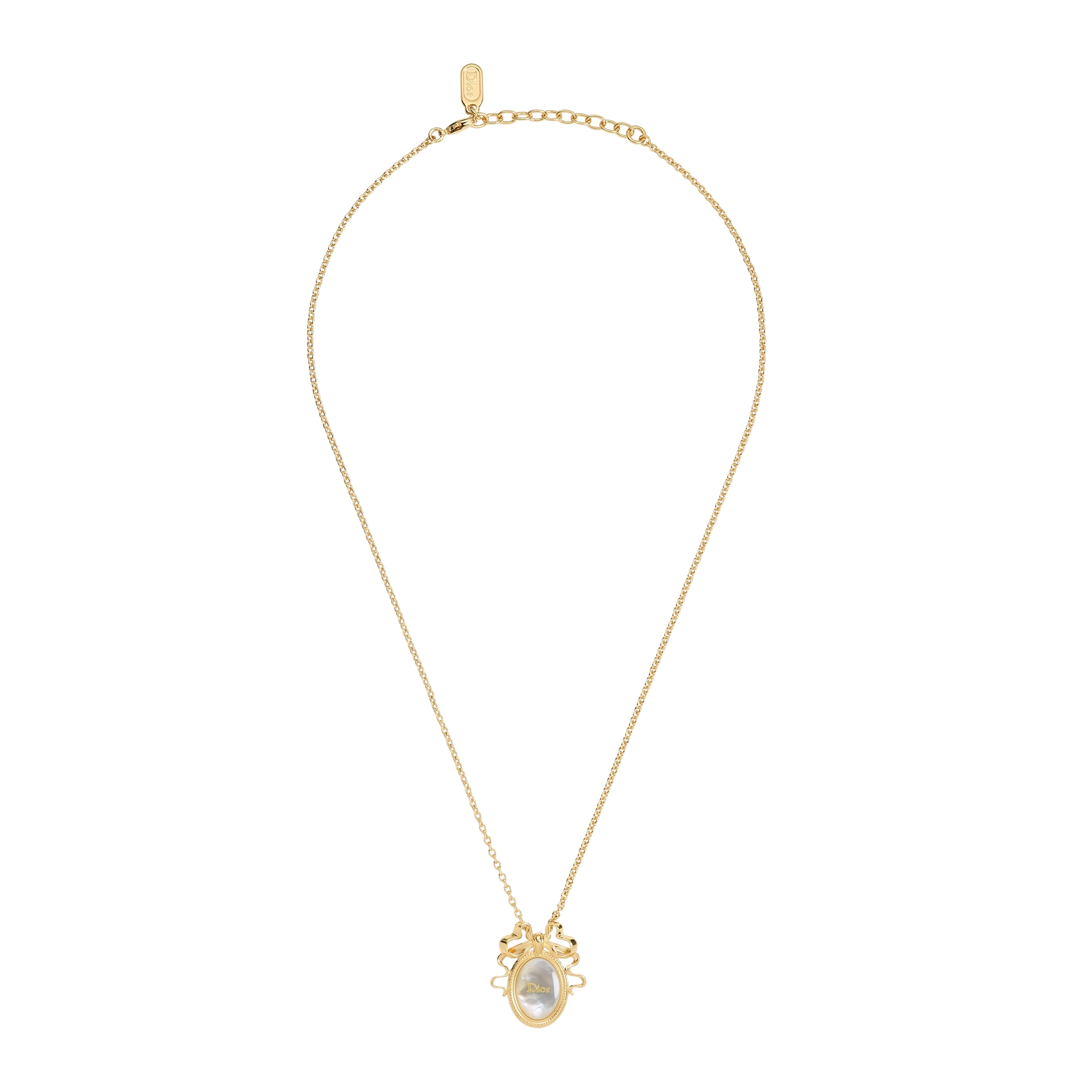 Dior Médaillon Necklace Gold-Finish Metal and White Mother-of-Pearl E01