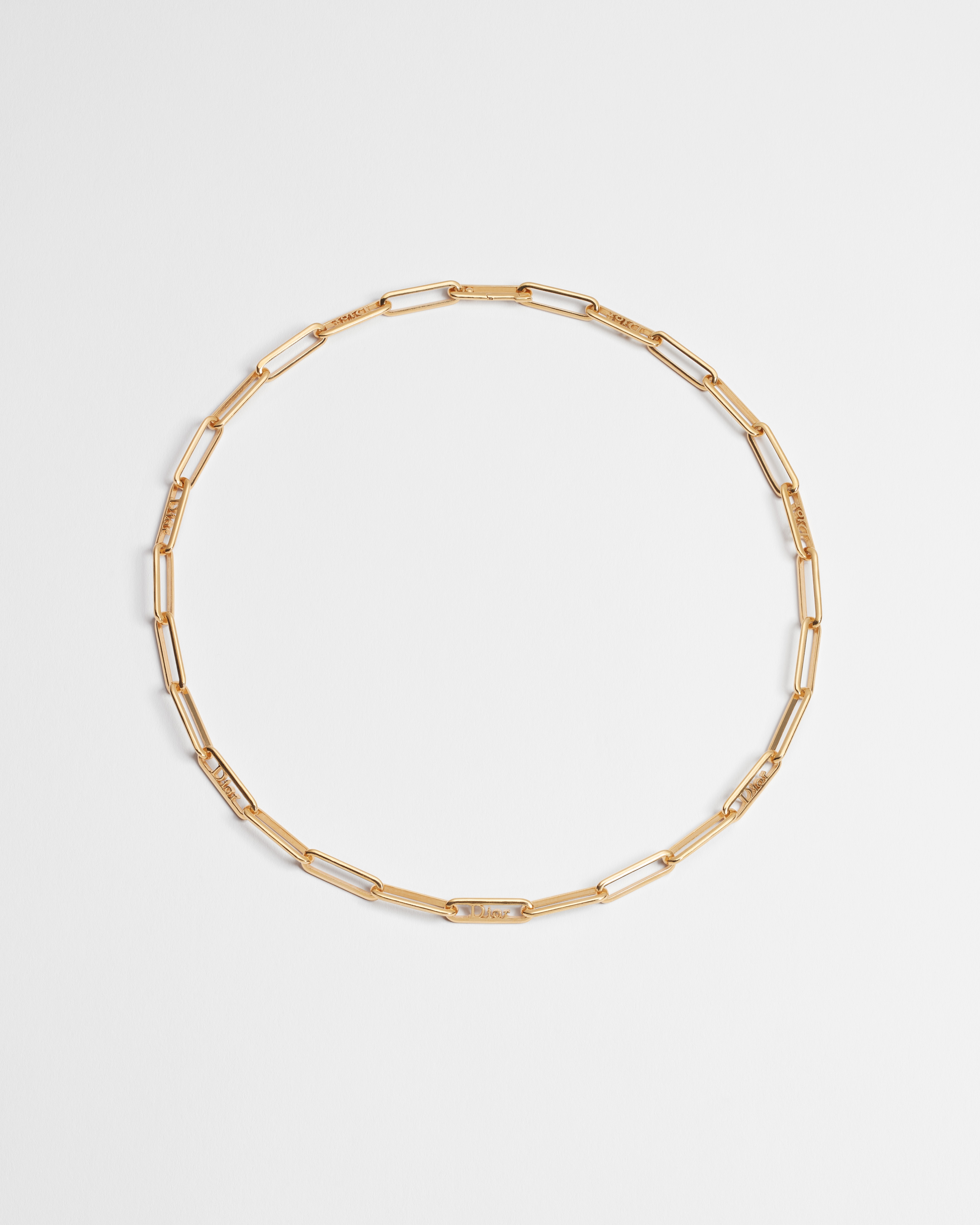 Dior Link Necklace Gold-Finish Metal E01