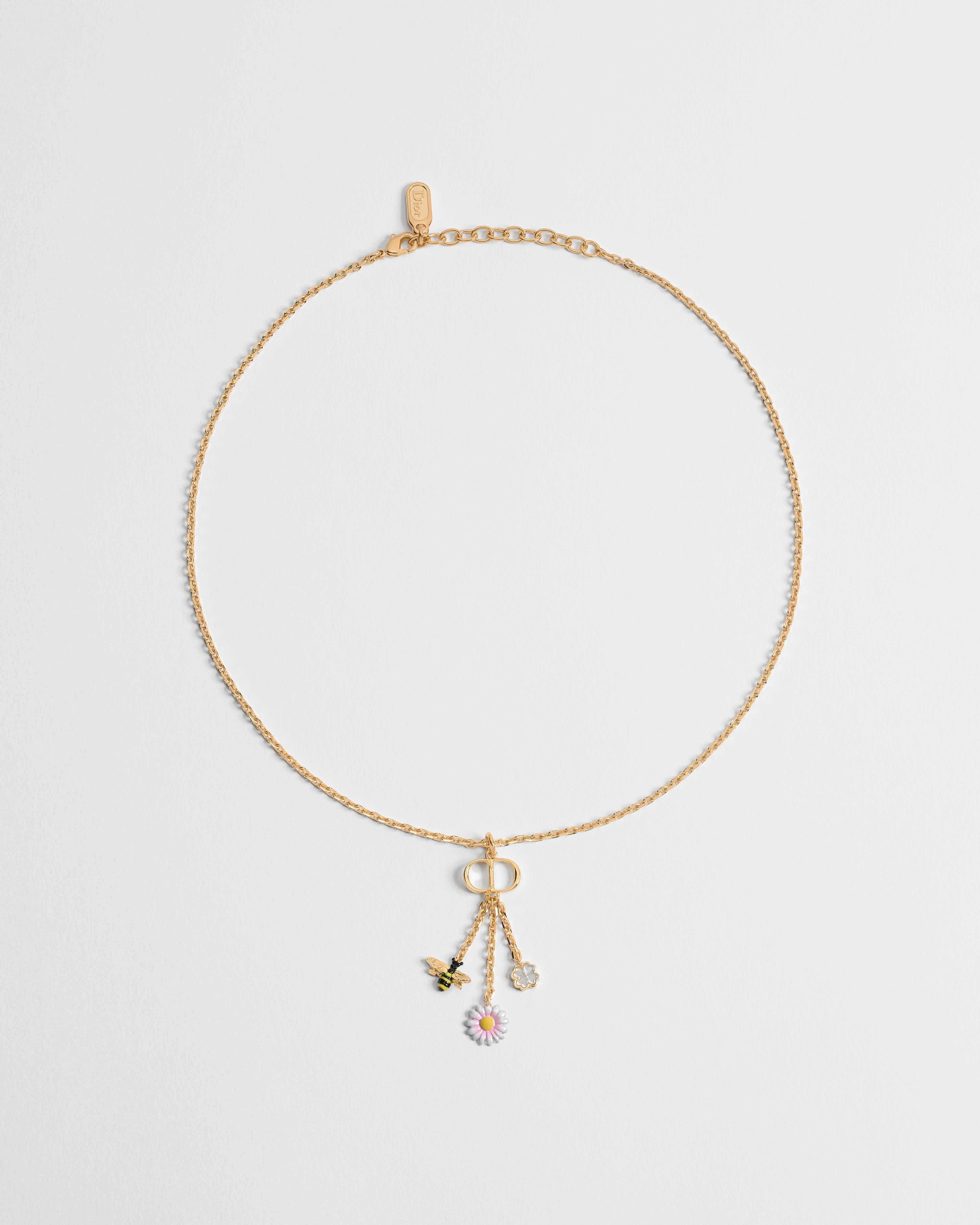 Collier CD Garden Métal finition dorée, nacre et laque multicolore E01