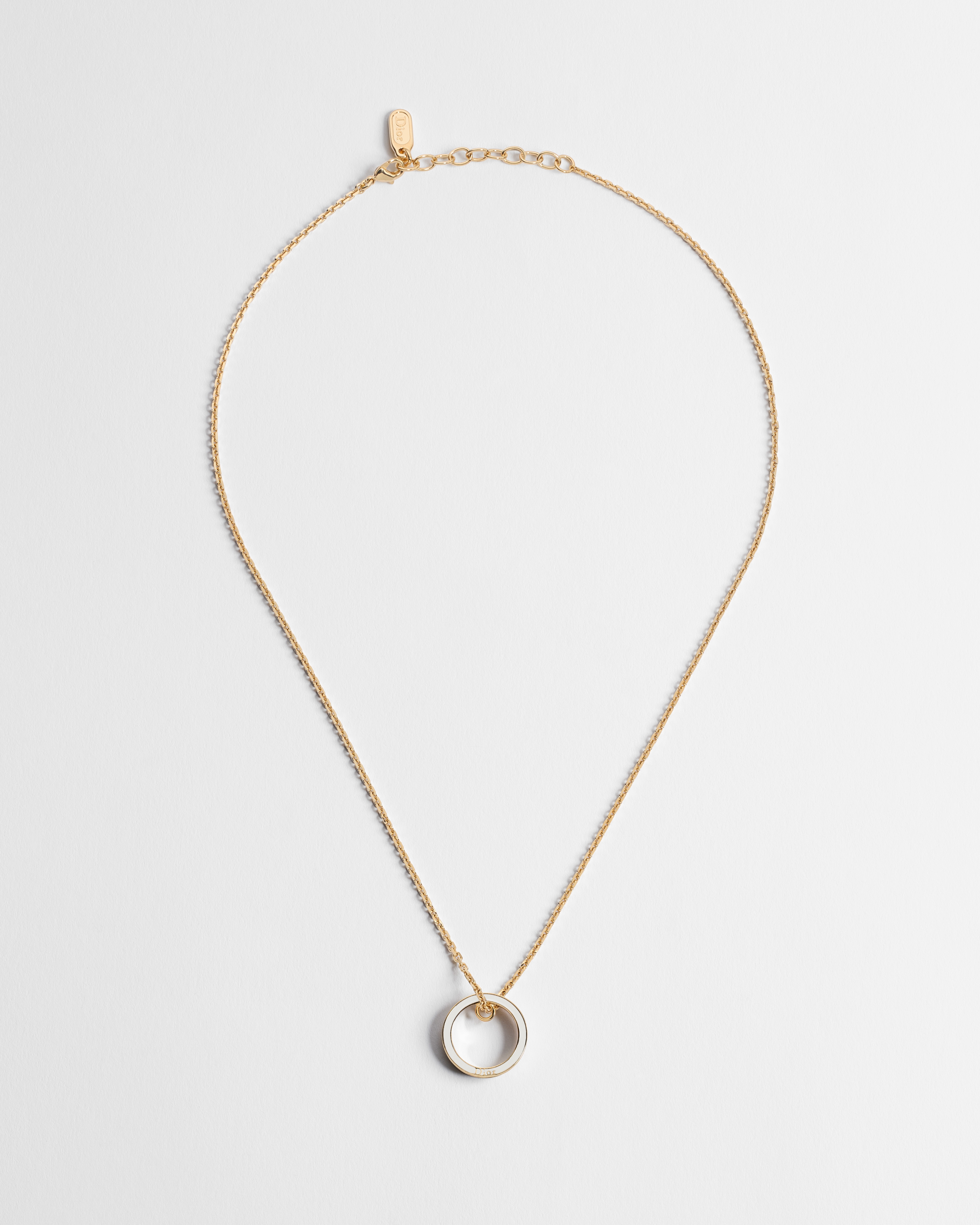 Collana Dior Night Code Metallo con finitura color oro, lacca color latte e cristalli E01