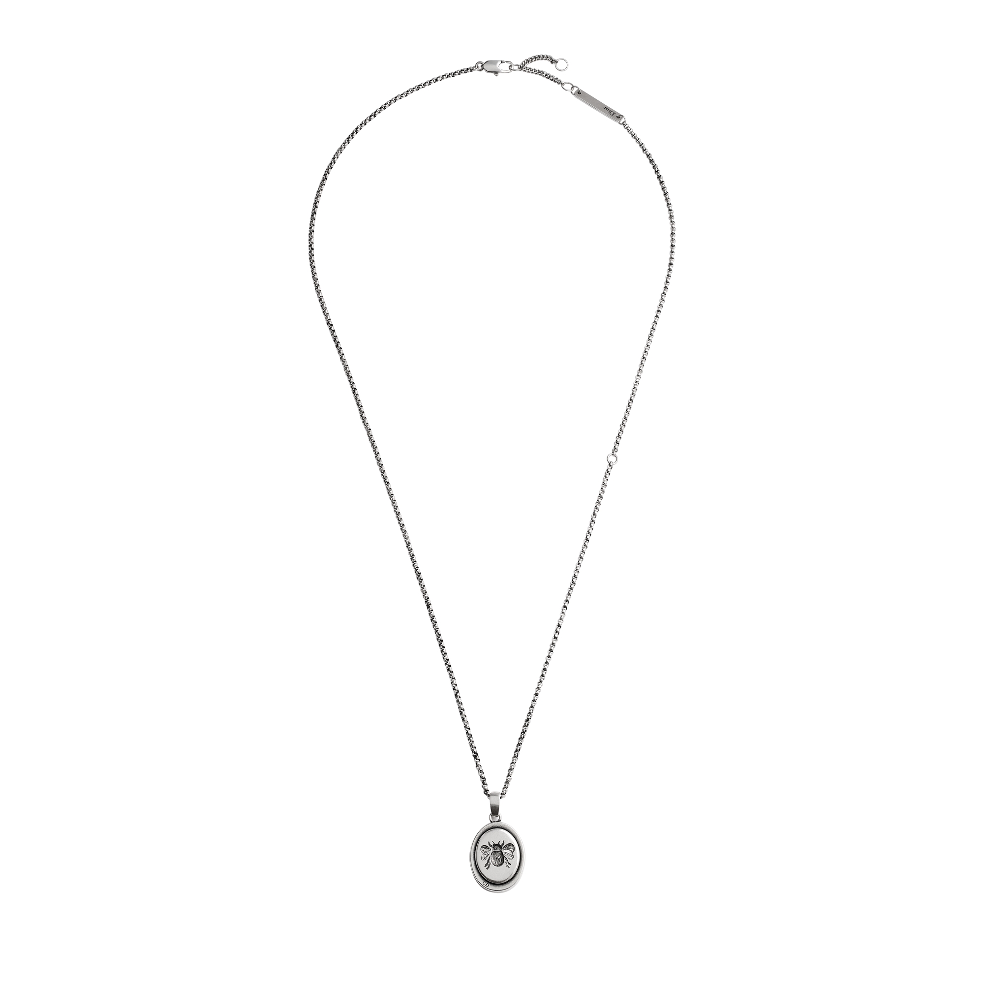 Cameo Bee Necklace Antique Silver-Finish Brass | DIOR