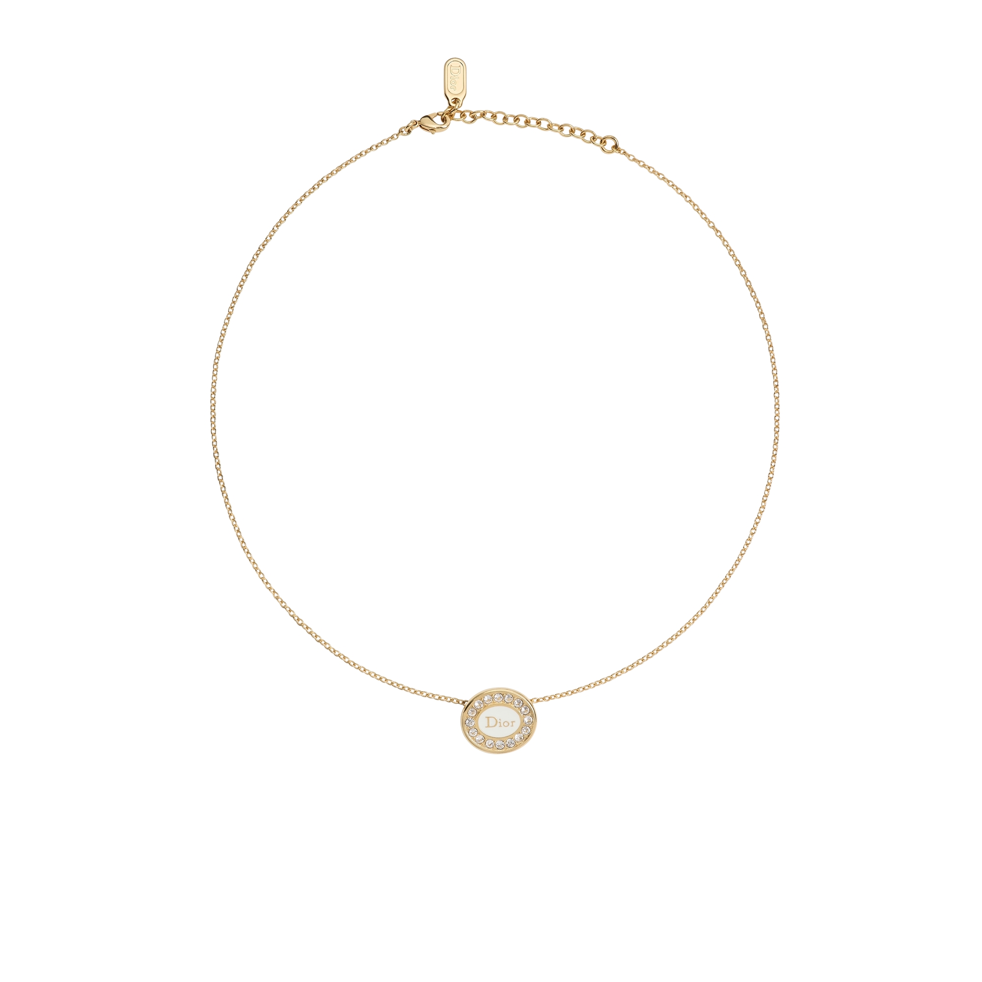  Gold-Finish Metal, Crystals and White Lacquer