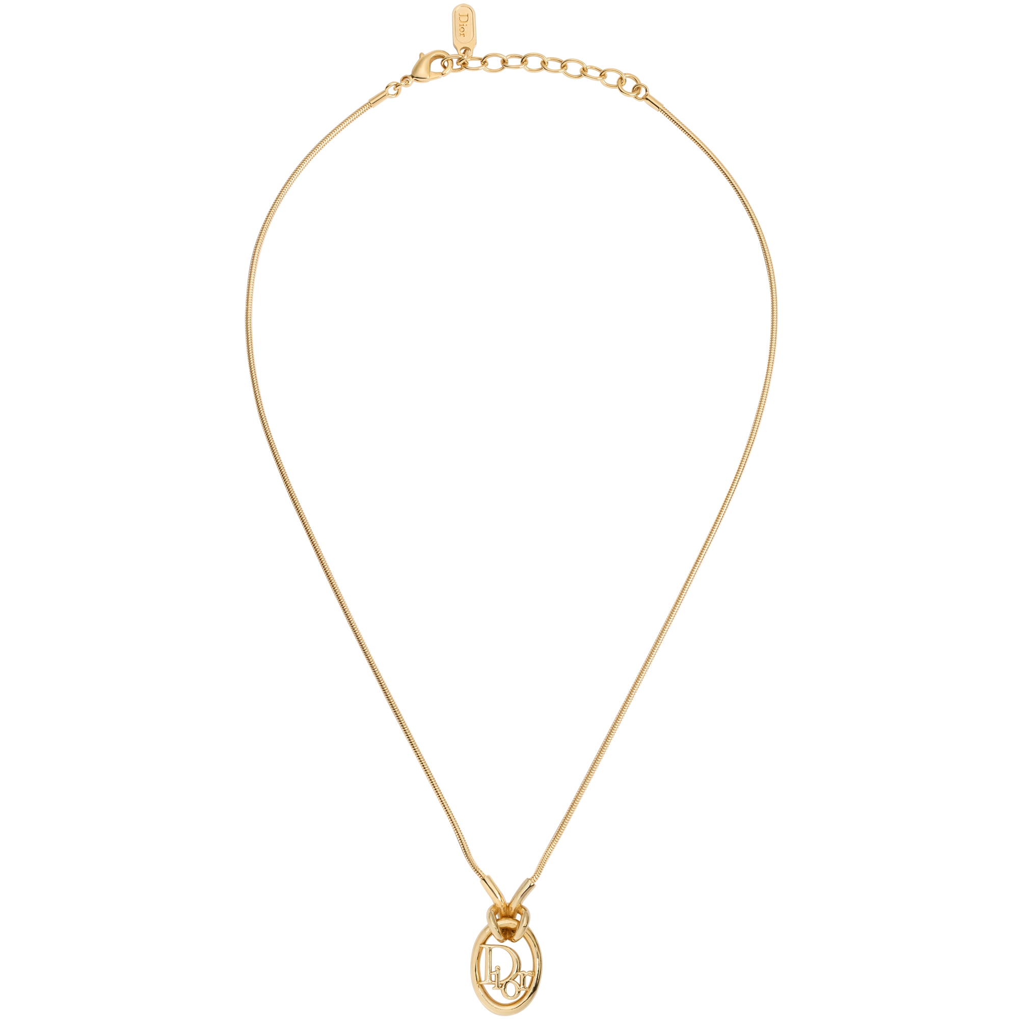 アクセサリー Dior Oblique No.2 Pendant Pair 455 Dior Oblique Necklace Gold-Finish Metal | DIOR