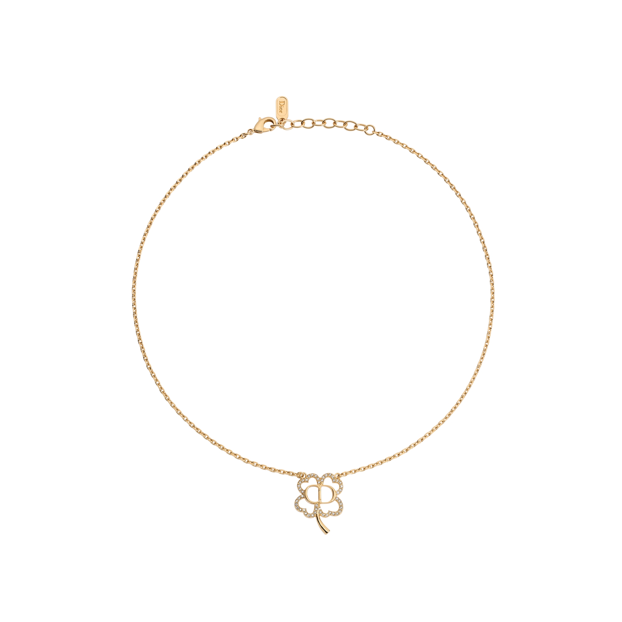 CD Shiny Clover Necklace Gold-Finish Metal and Crystals | DIOR