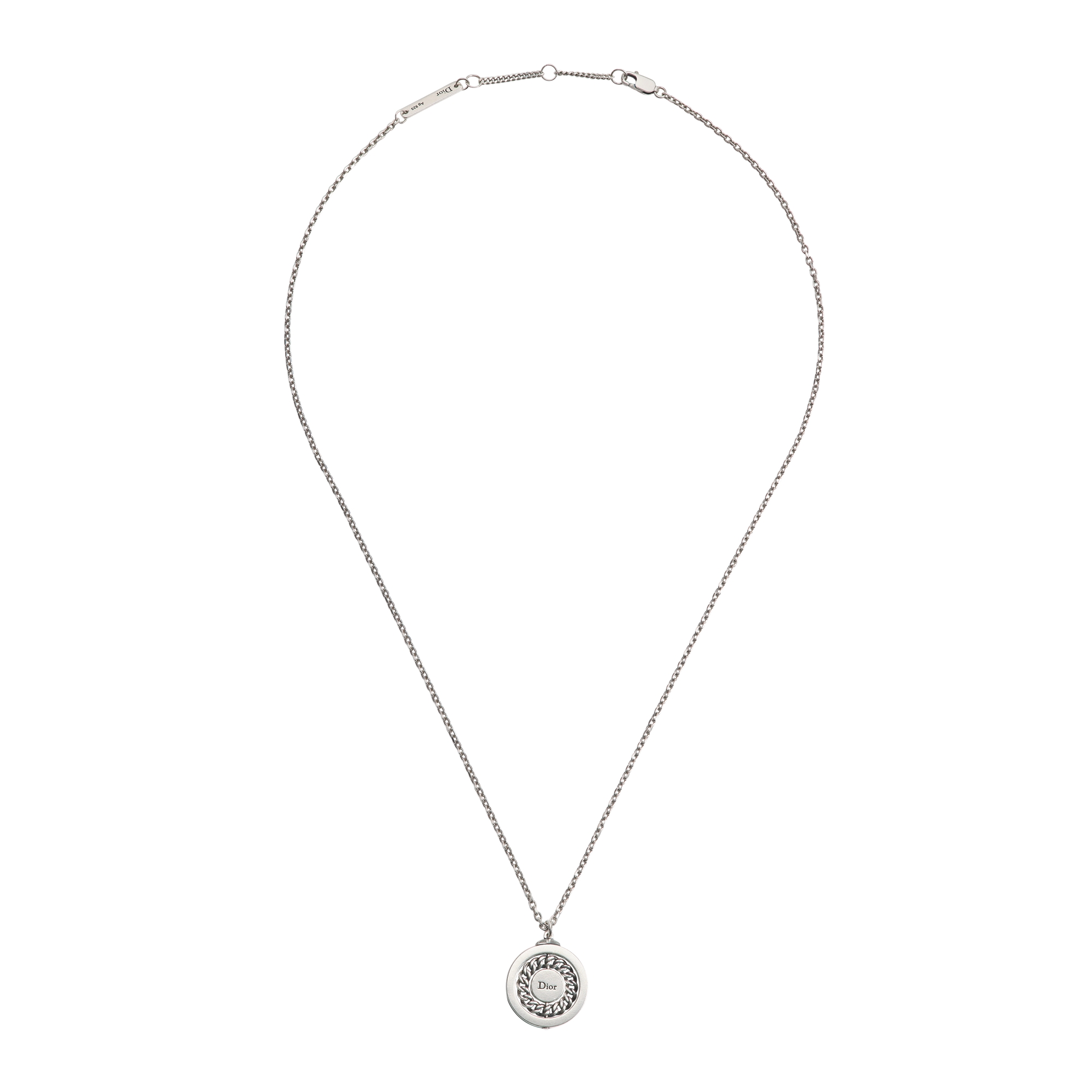 Dior Stack Pendant Necklace Antique-Finish Silver E01