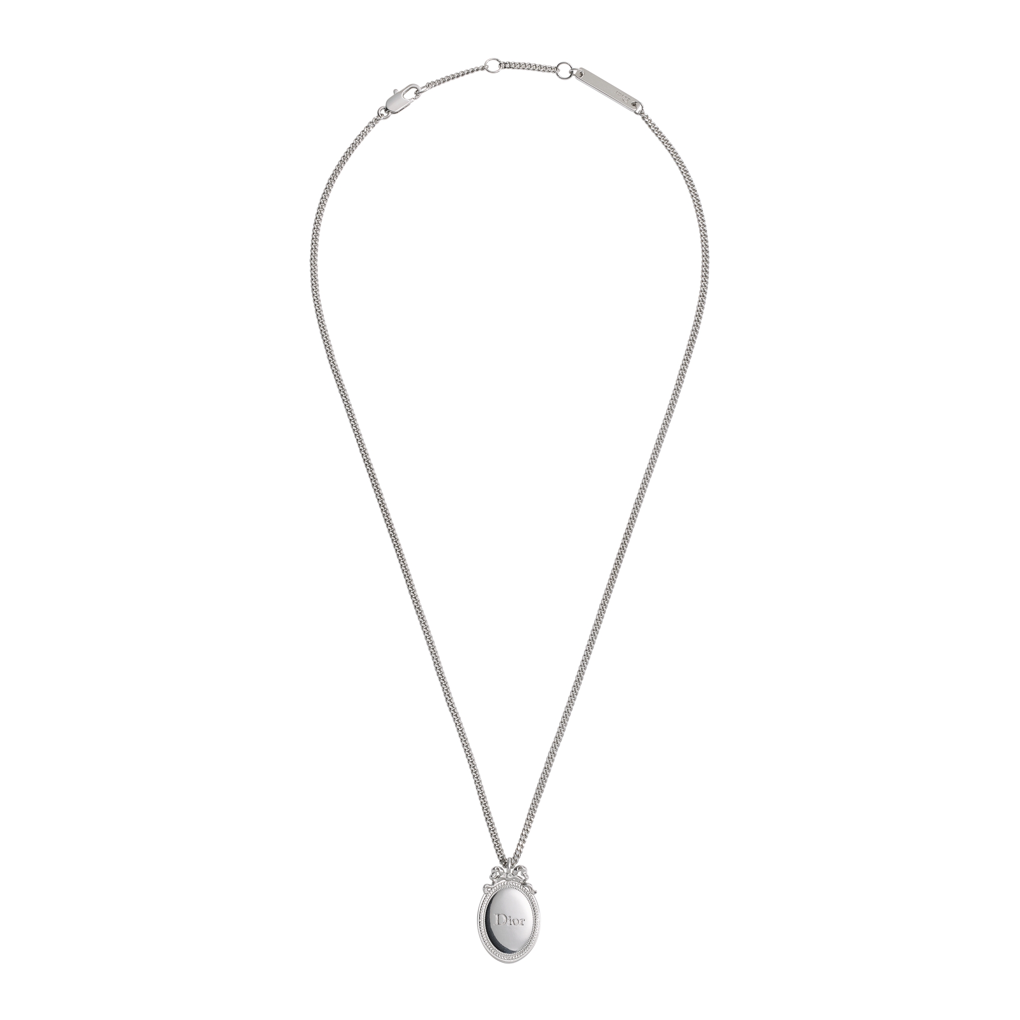 Dior Médaillon Pendant Necklace Silver-Finish Brass E01