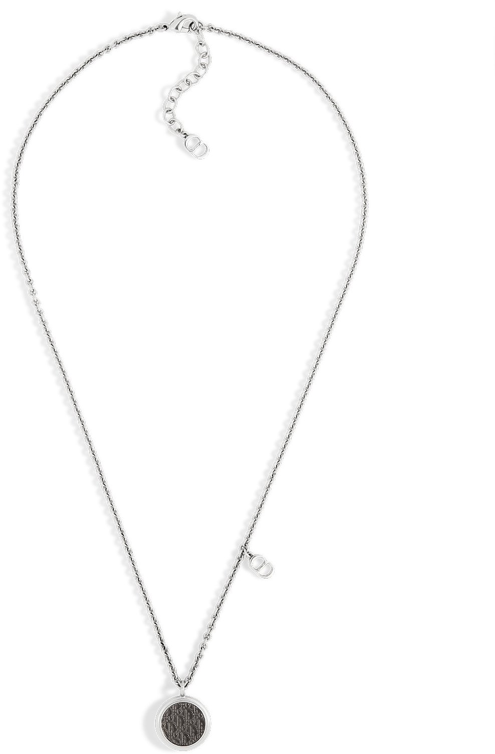 CD Icon Chain Link Necklace Ruthenium and Silver Finish Brass DIOR