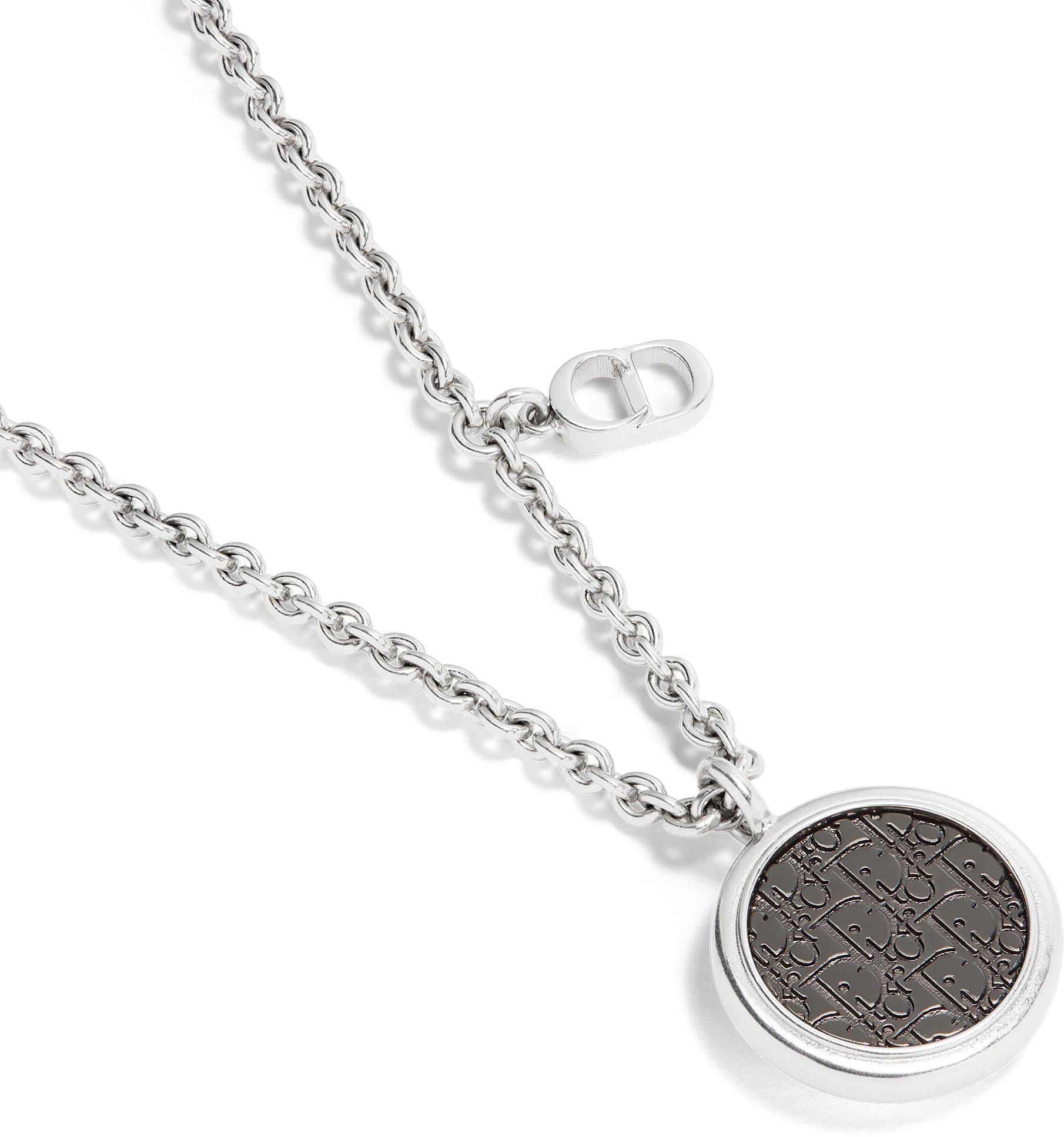 Dior Oblique Pendant Necklace Silver and Ruthenium Finish Brass DIOR