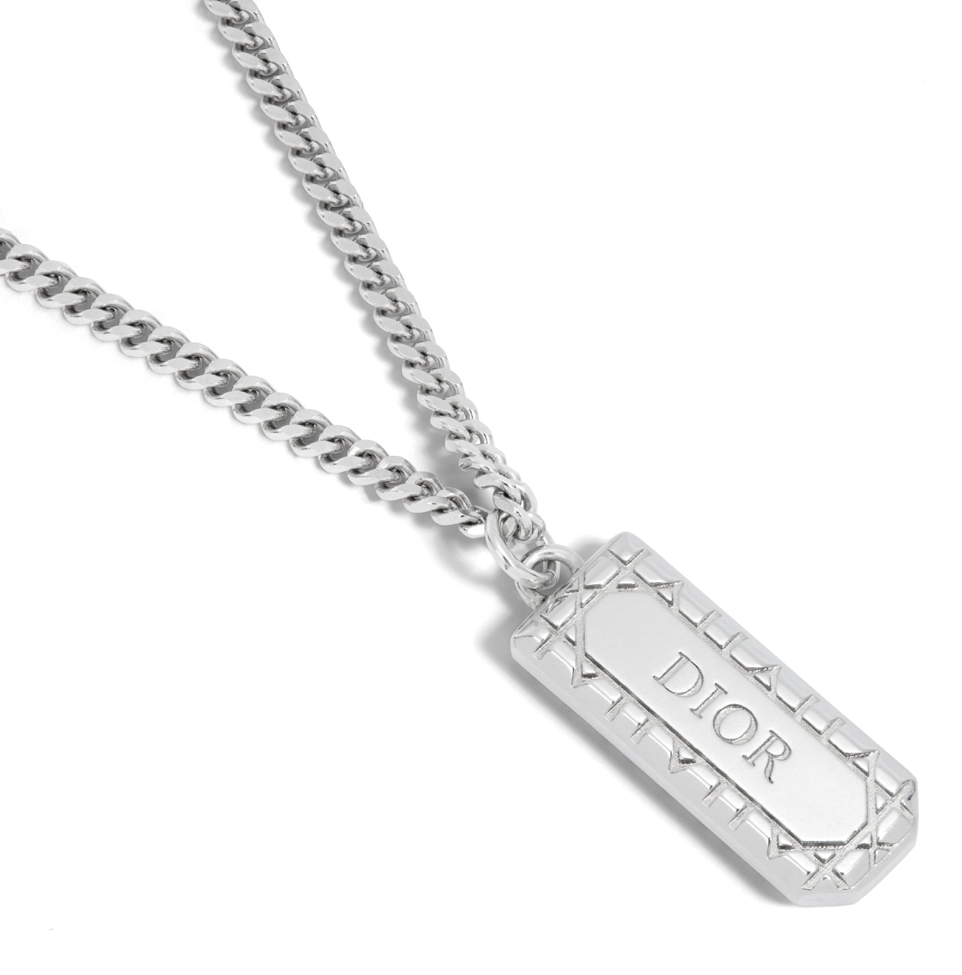 DIOR | プレートペンダント ネックレス シルバー