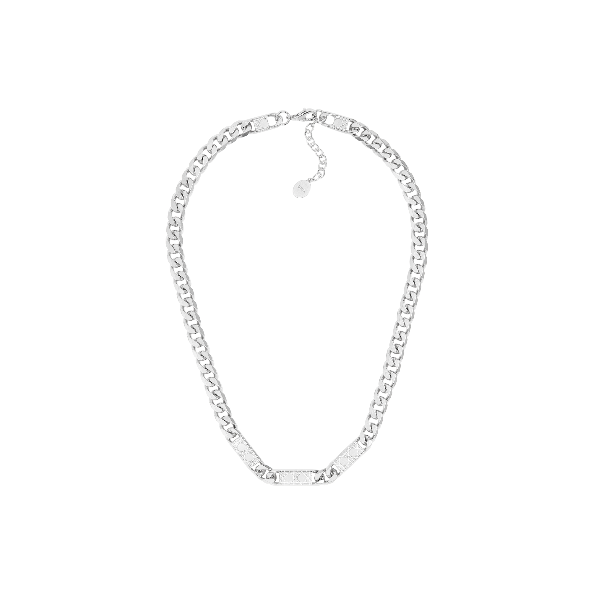Cannage Chain Link Necklace Silver | DIOR