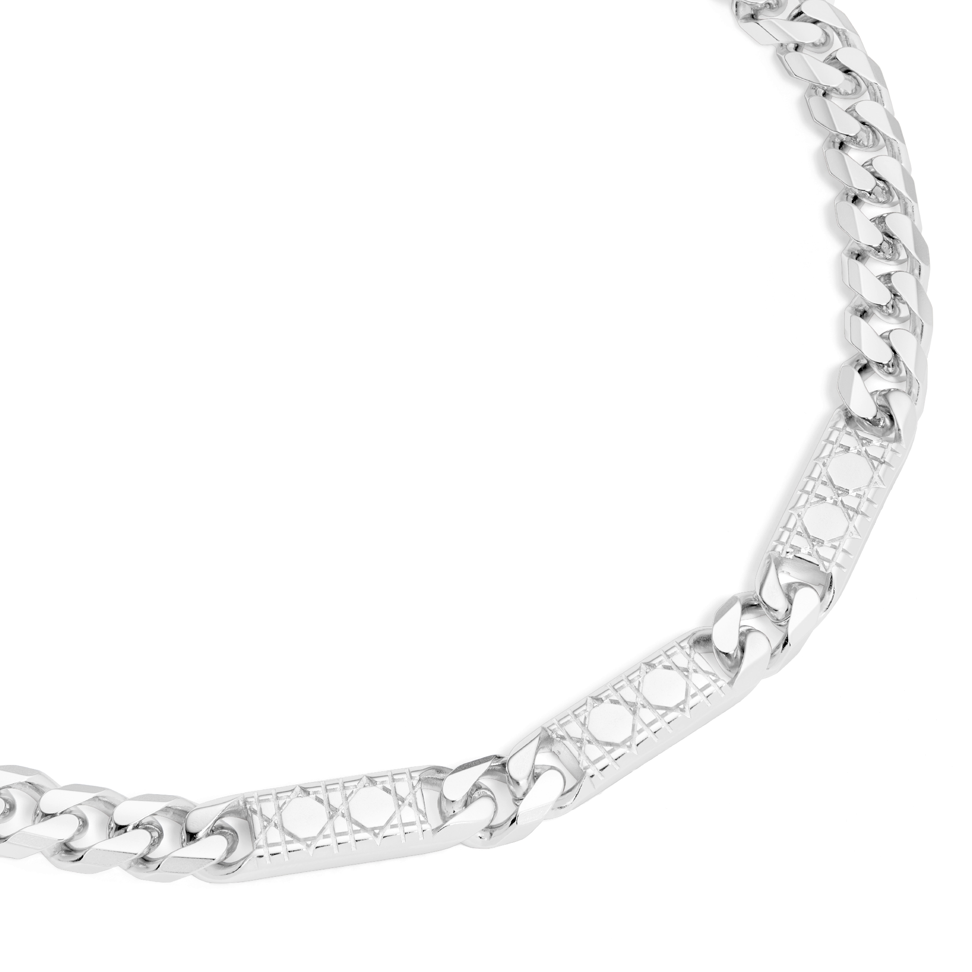 Cannage Gliederhalskette Silber E09