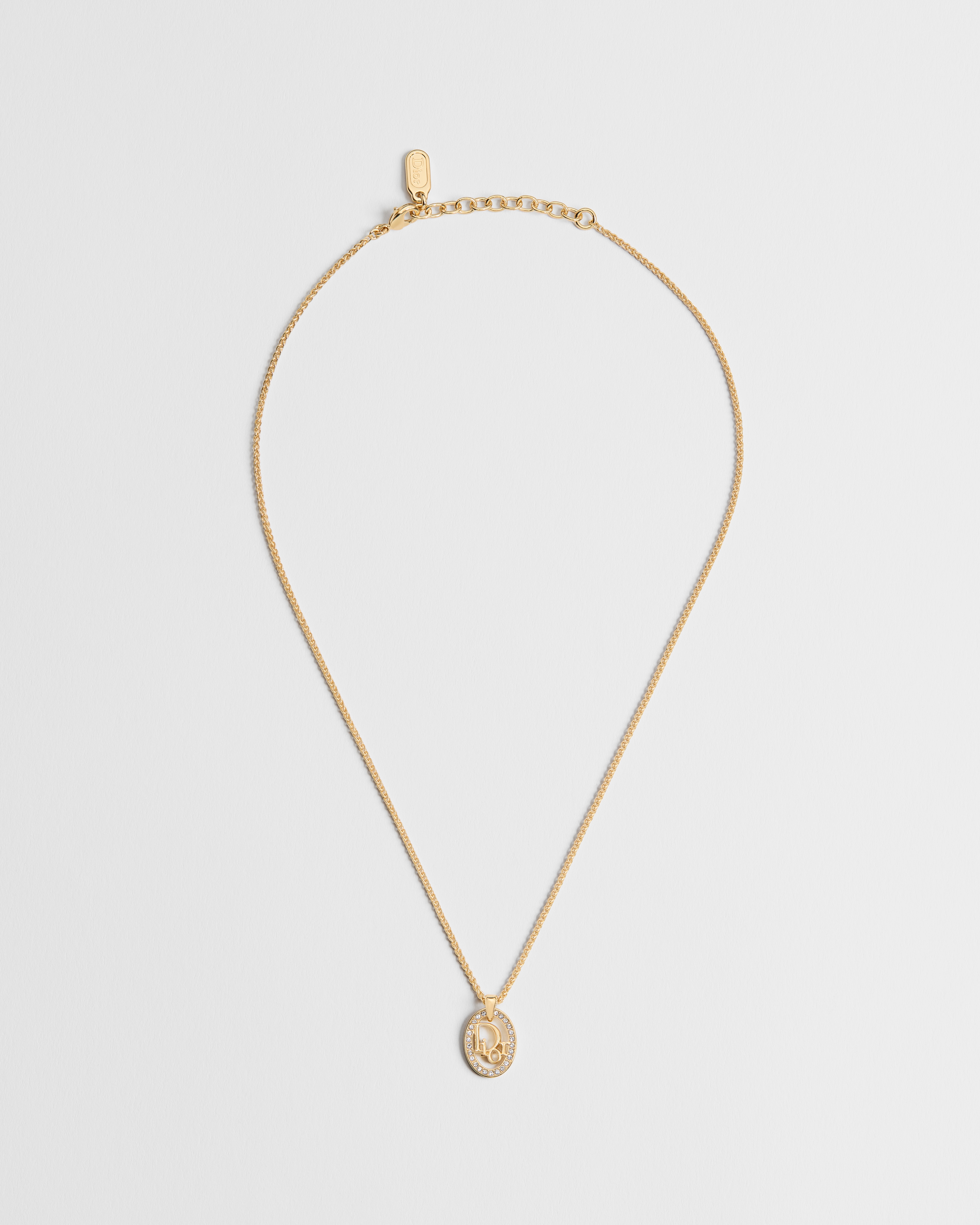 Collana Dior Oblique Metallo con finitura color oro e cristalli E01