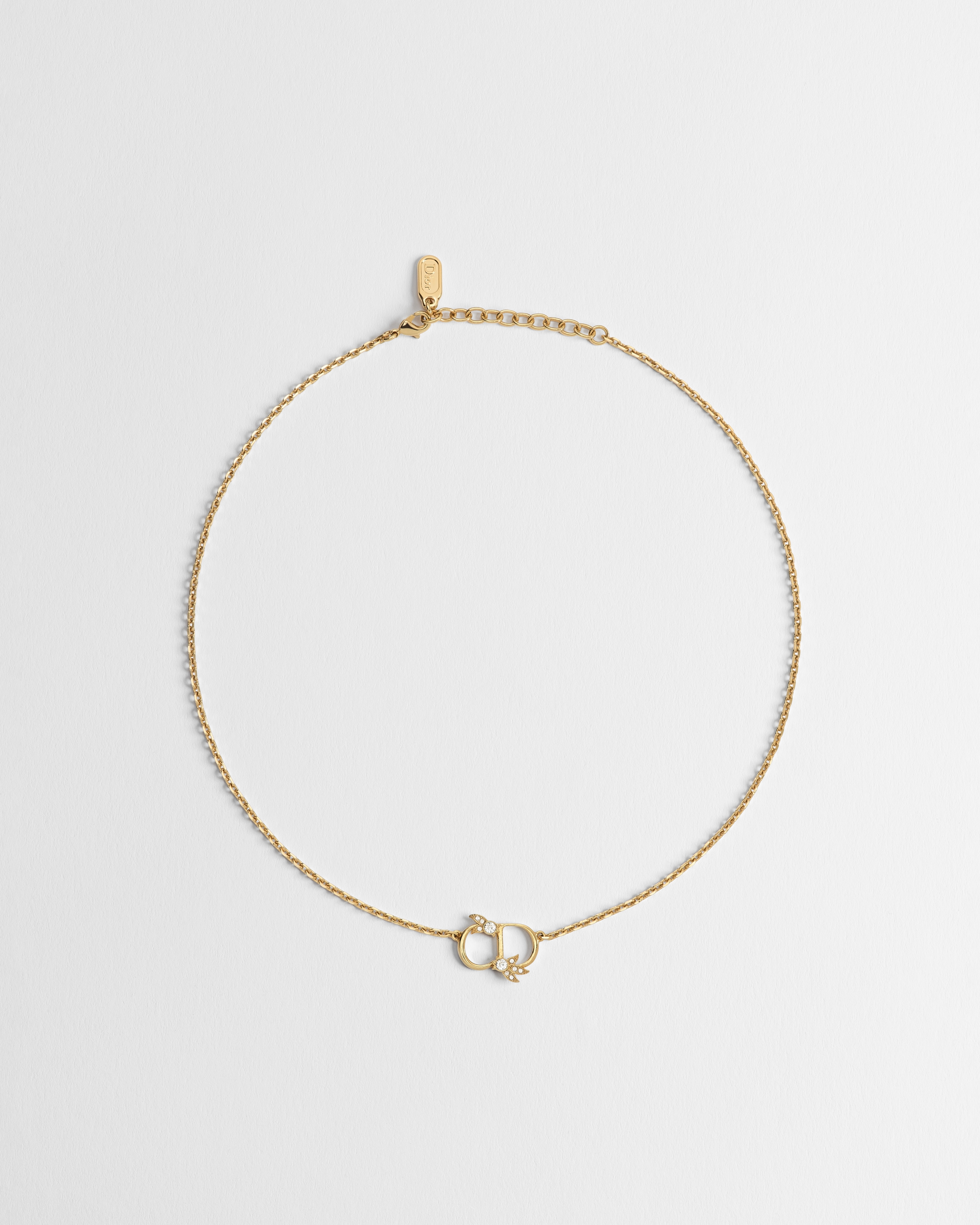 CD Mini Lily Necklace Gold-Finish Metal and Crystals E01