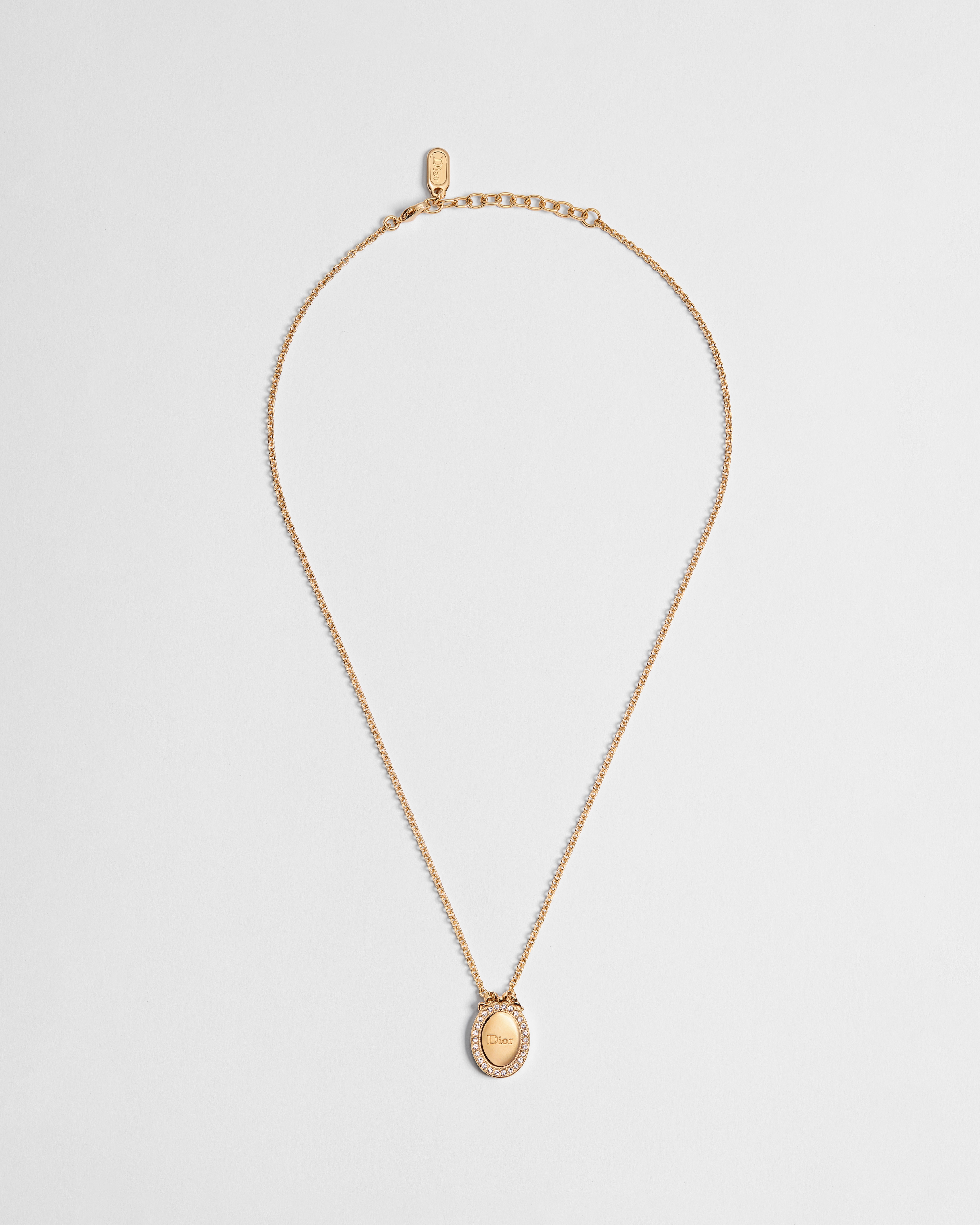 Collar Dior Médaillon Metal dorado y cristales E01