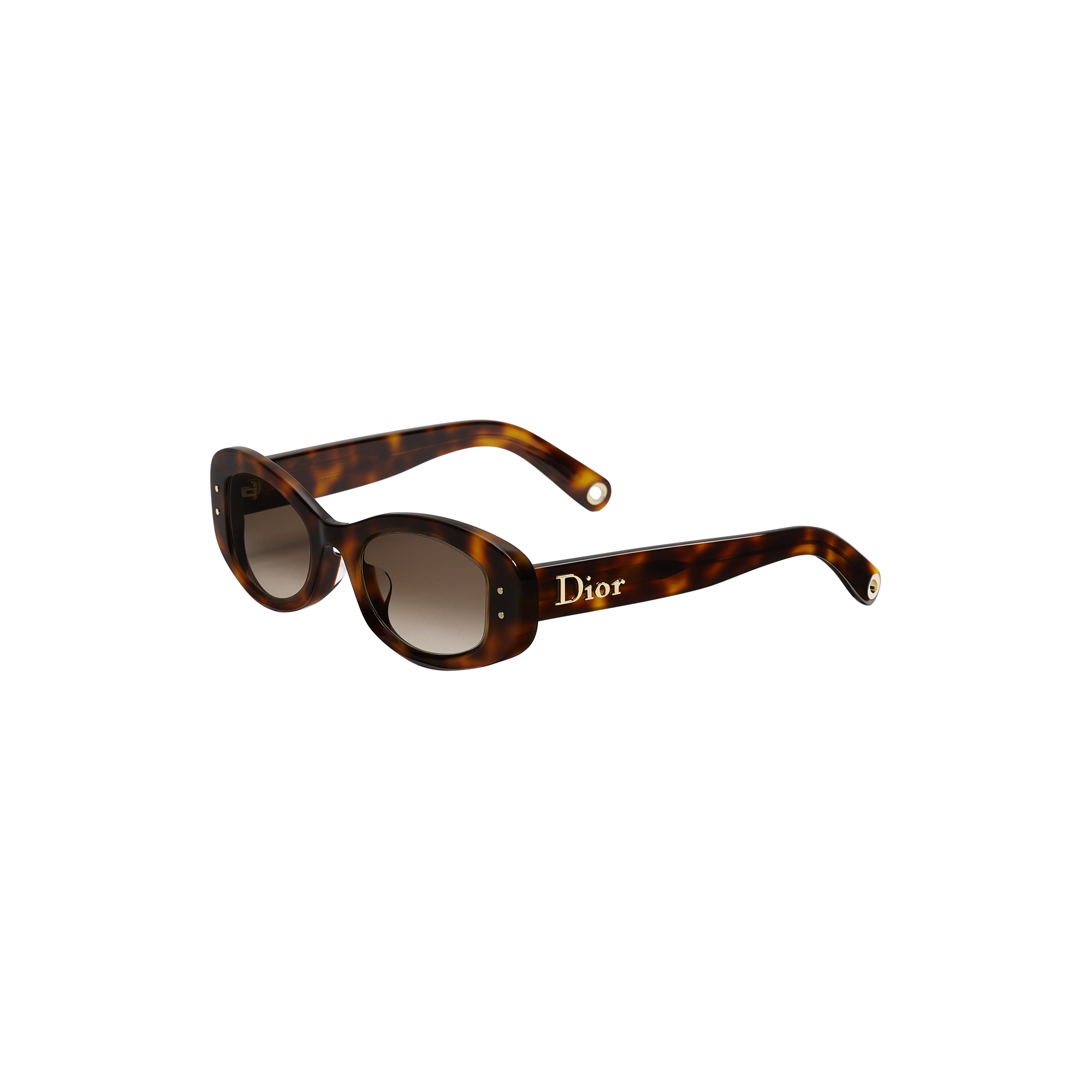  Brown Tortoiseshell-Effect Oval Sunglasses