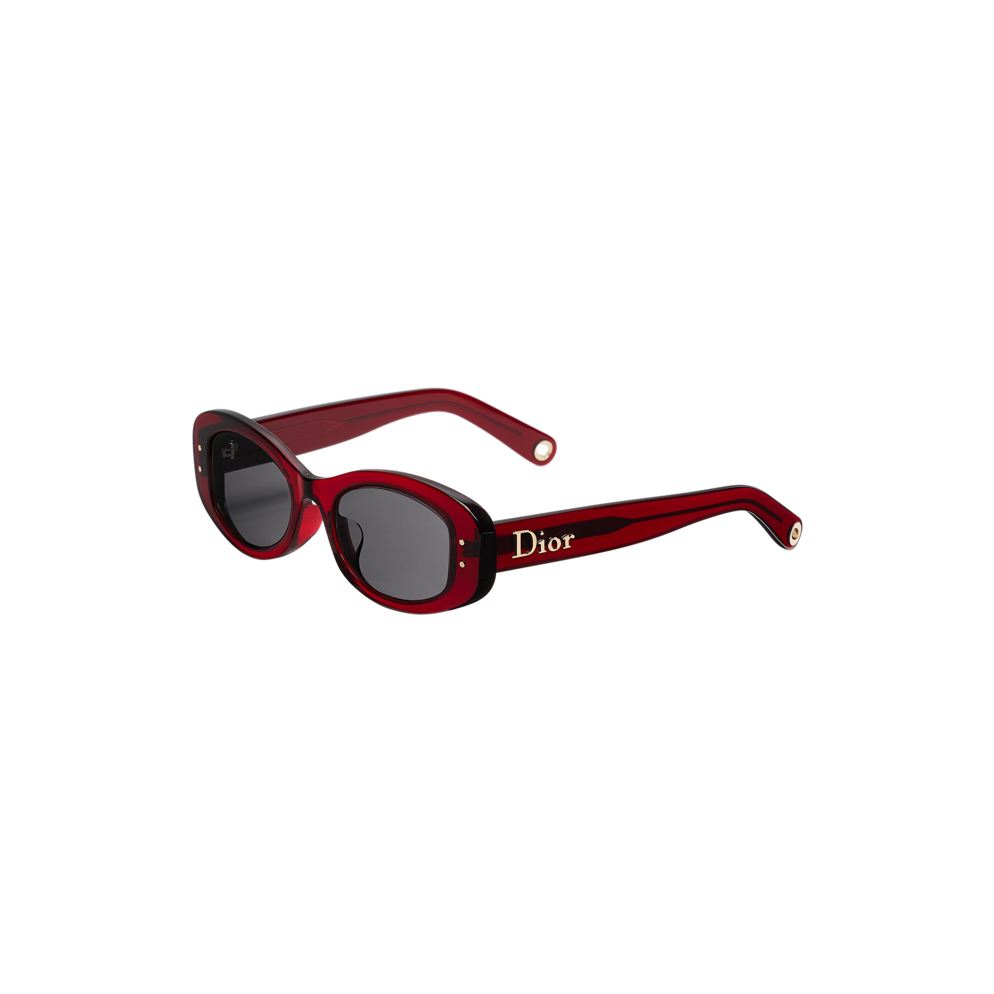  Transparent Red Oval Sunglasses