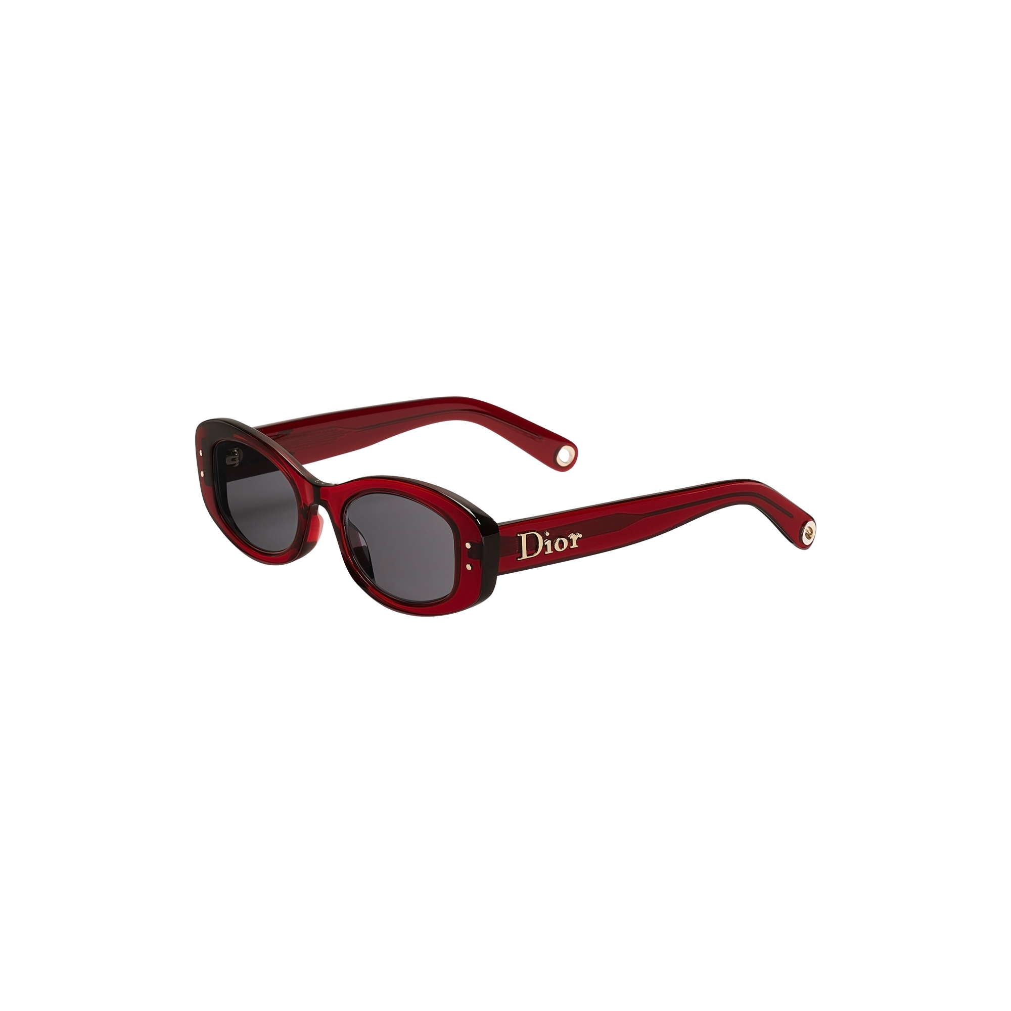  Transparent Red Oval Sunglasses