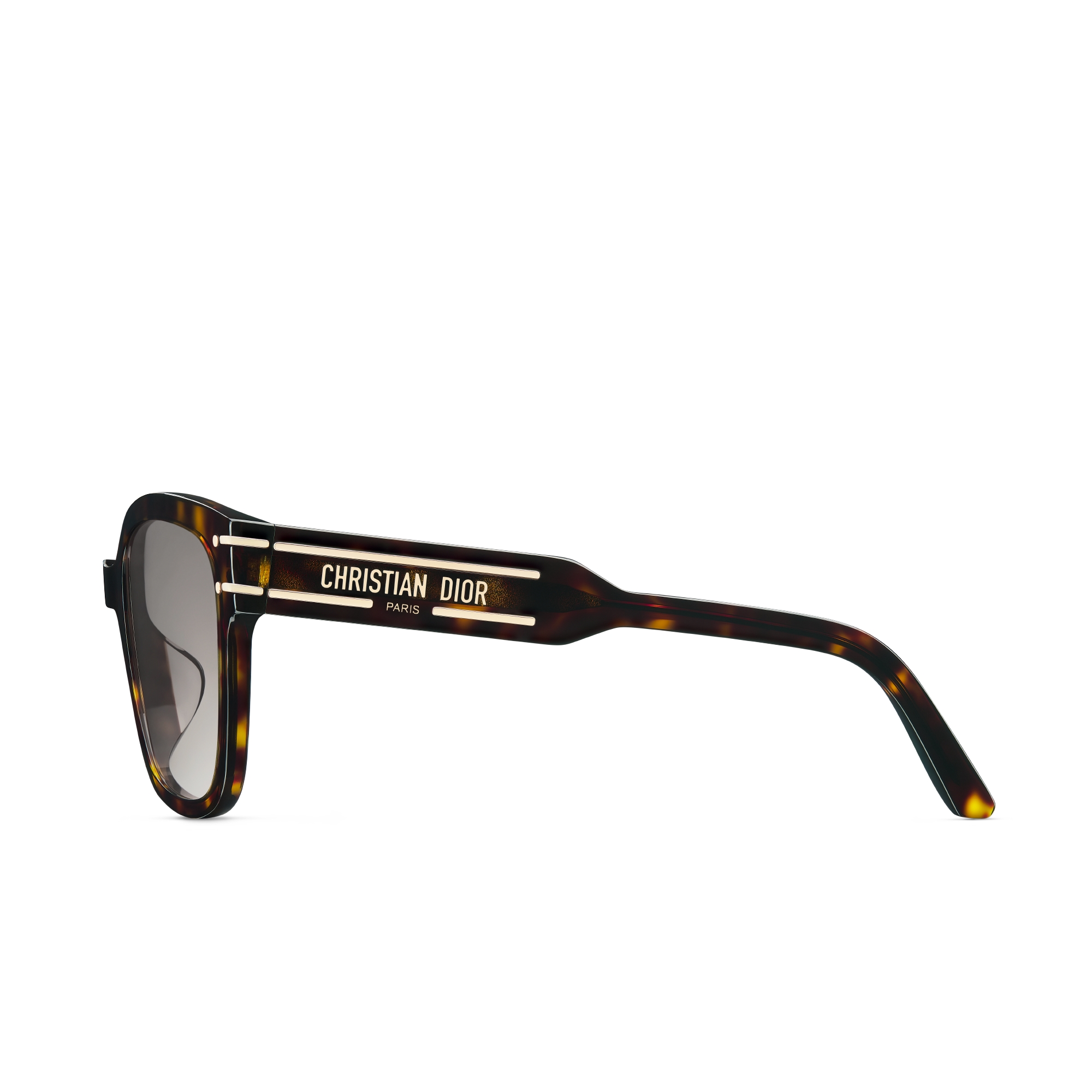 DiorSignature S7F Deep Brown Tortoiseshell-Effect Square Sunglasses E02