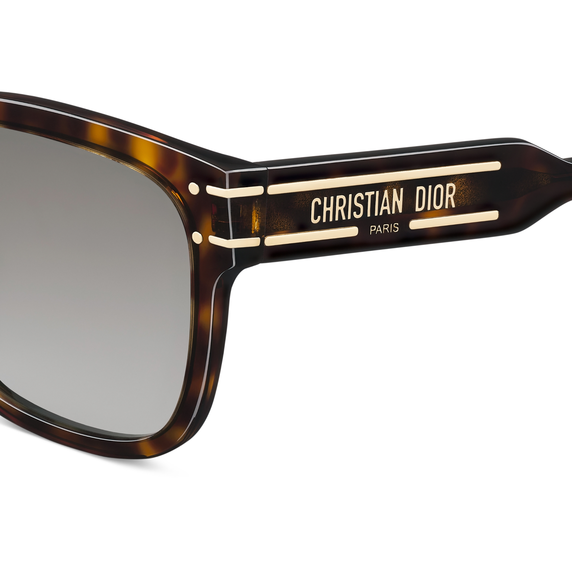 DiorSignature S7F Deep Brown Tortoiseshell-Effect Square Sunglasses E09