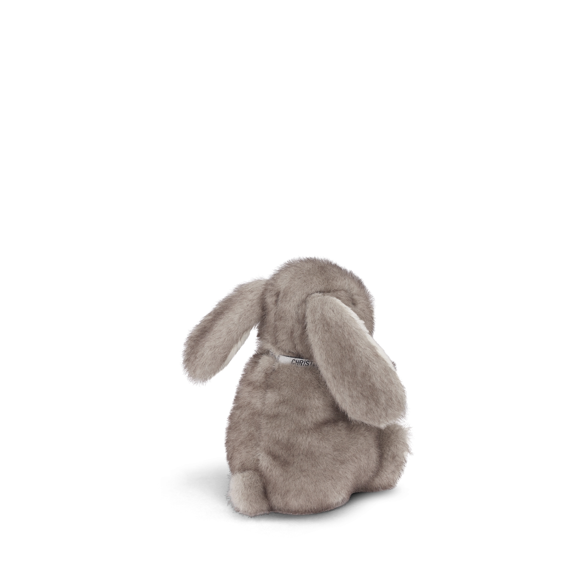 Rabbit Soft Toy Ivory and Gray Faux Fur E05