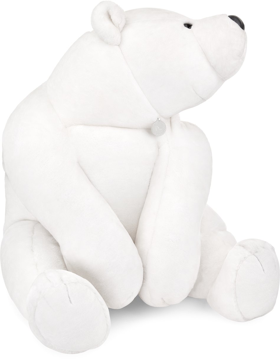 Large Bear Stuffed Toy White Faux Fur DIOR