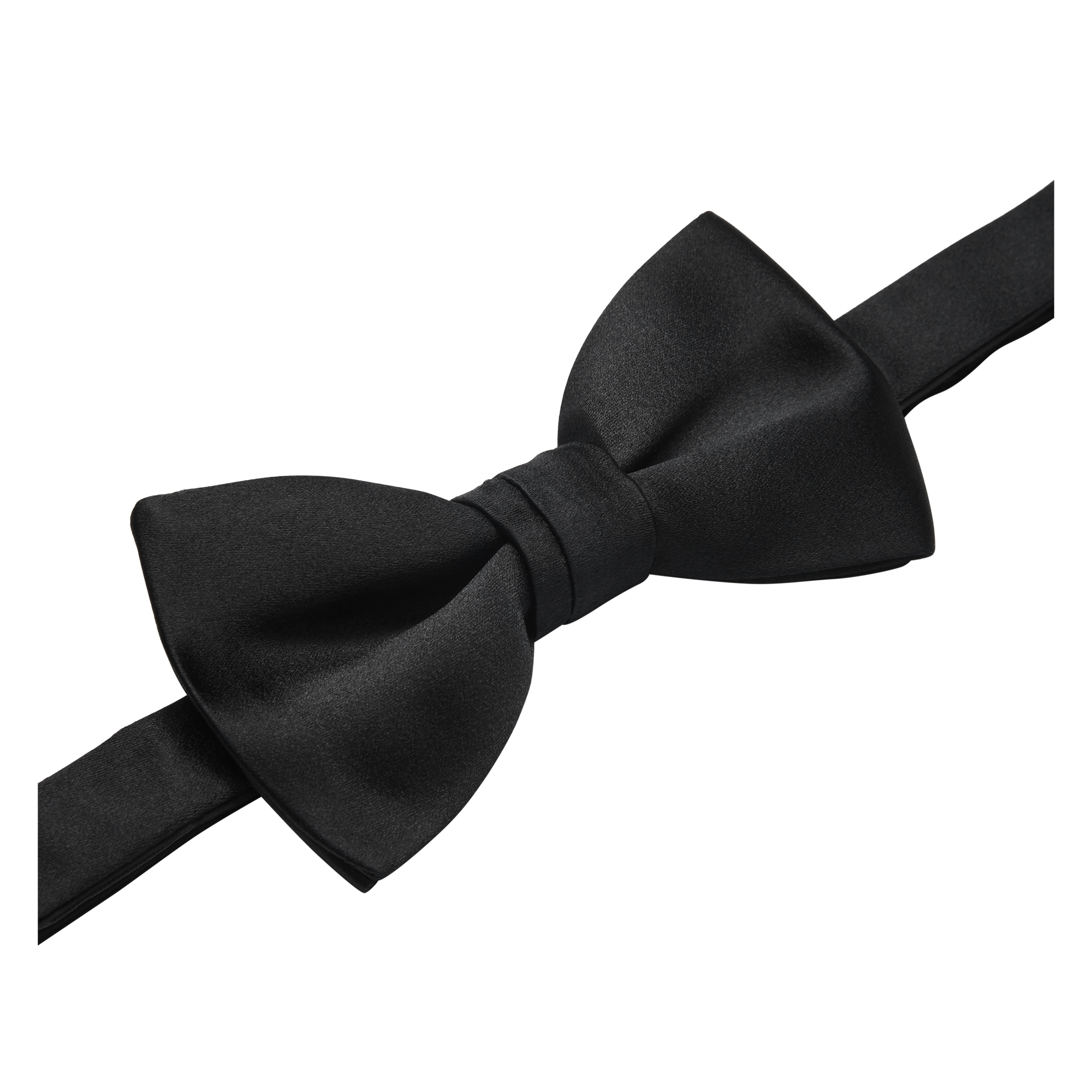 Straight Edge Bow Tie Black Silk E09