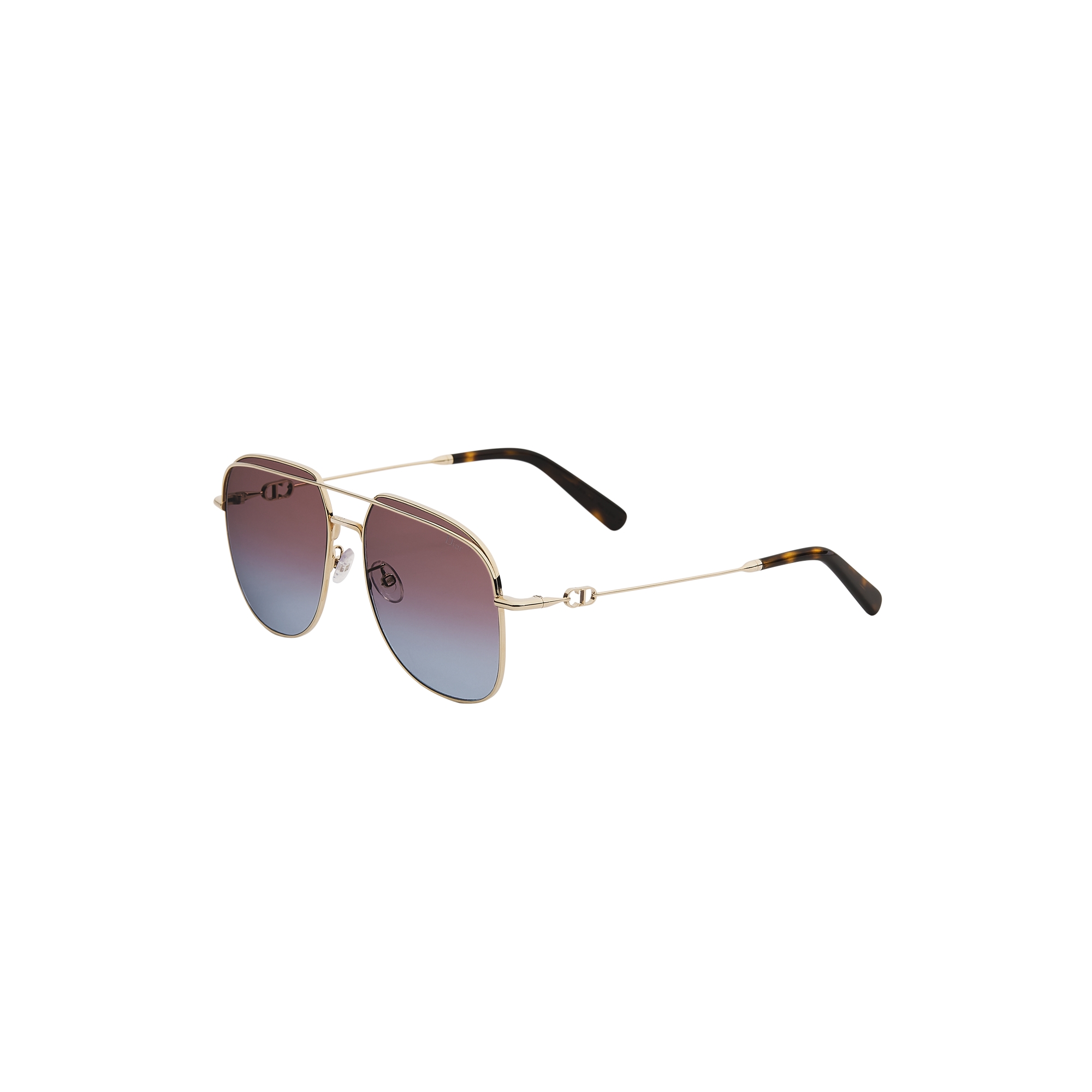  Gradient Burgundy-to-Blue Pilot Sunglasses
