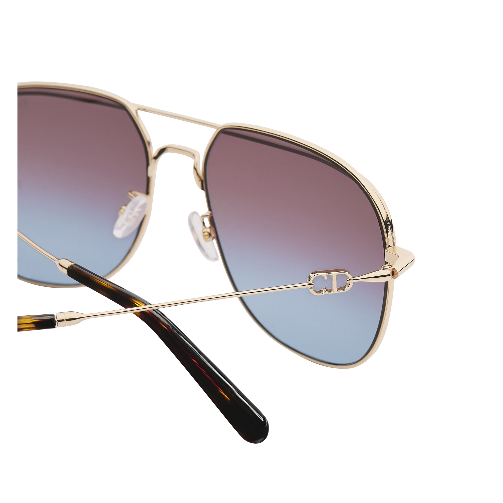 Petit CD A1U Gradient Burgundy-to-Blue Pilot Sunglasses E08