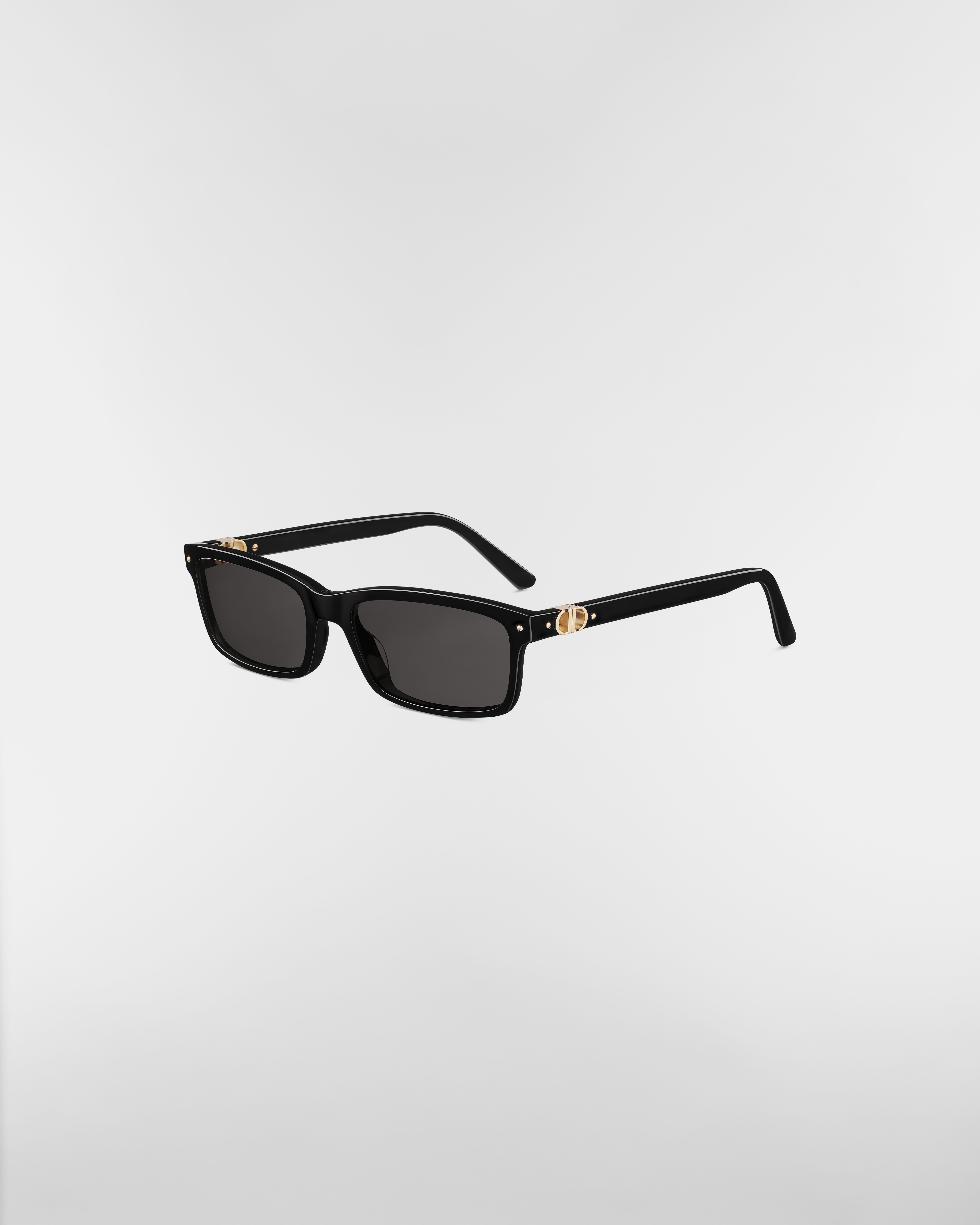 Petit CD S1I Lunettes de soleil rectangulaires noires E03