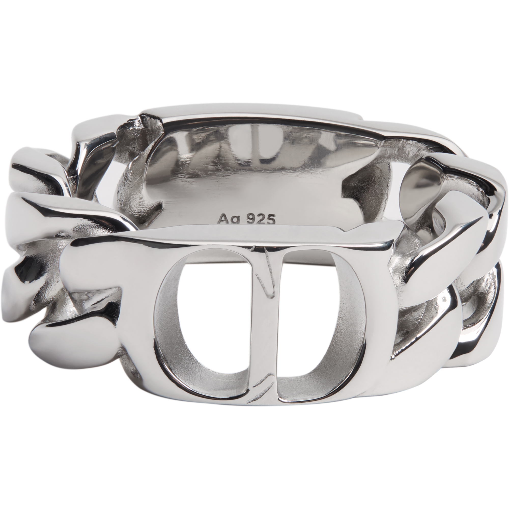 CD Icon Chain Link Ring Silver E01