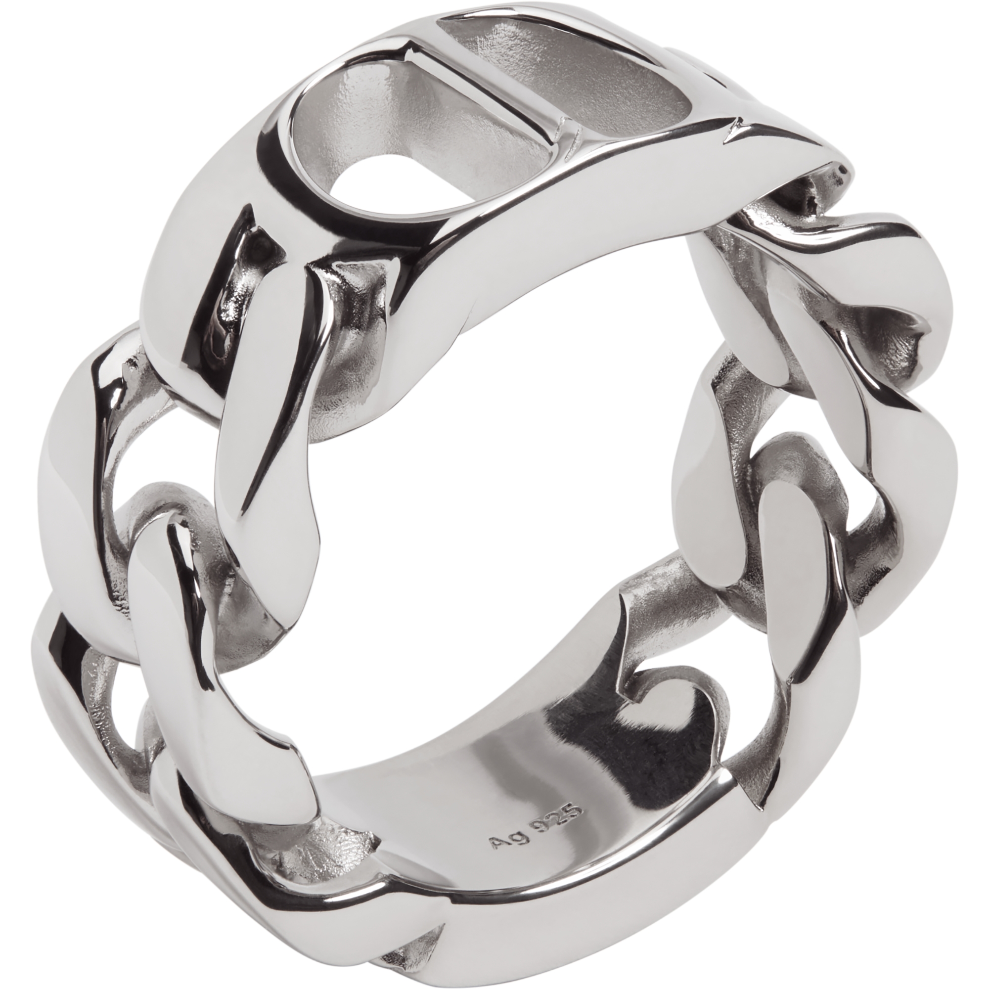 CD Icon Chain Link Ring Silver E03